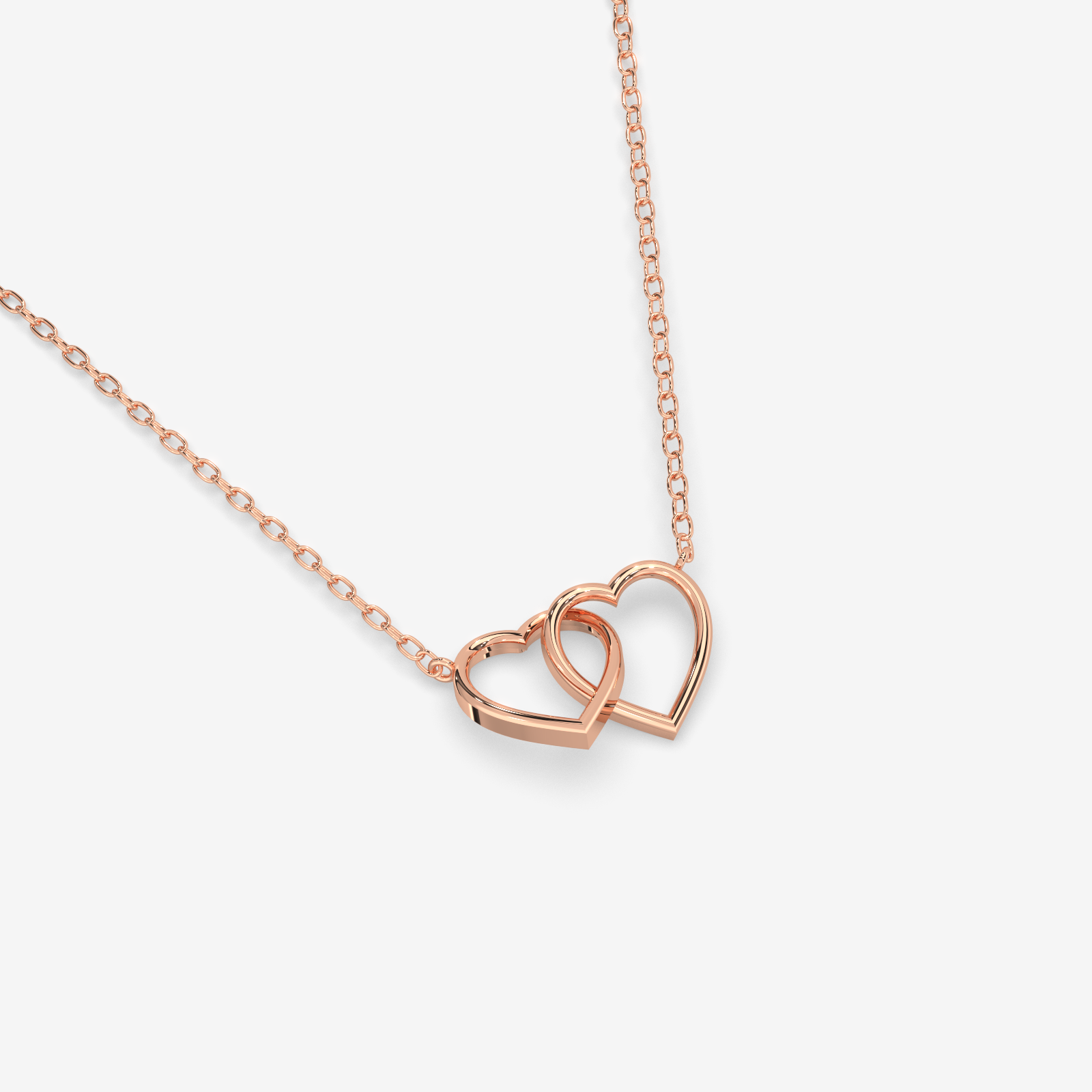 18K Gold Interlocking Hearts Necklace - Symbol of Love & Unity