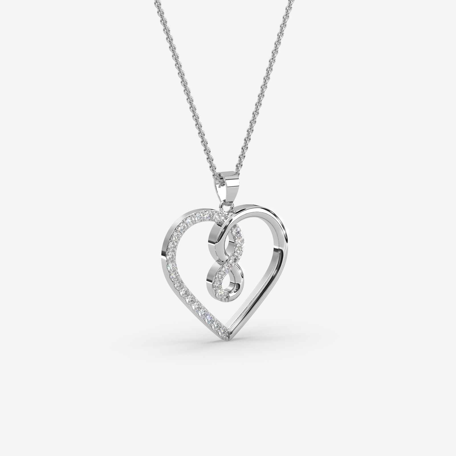 18K Gold Infinity Heart Pendant Diamond Necklace | Eternal Love Jewelry