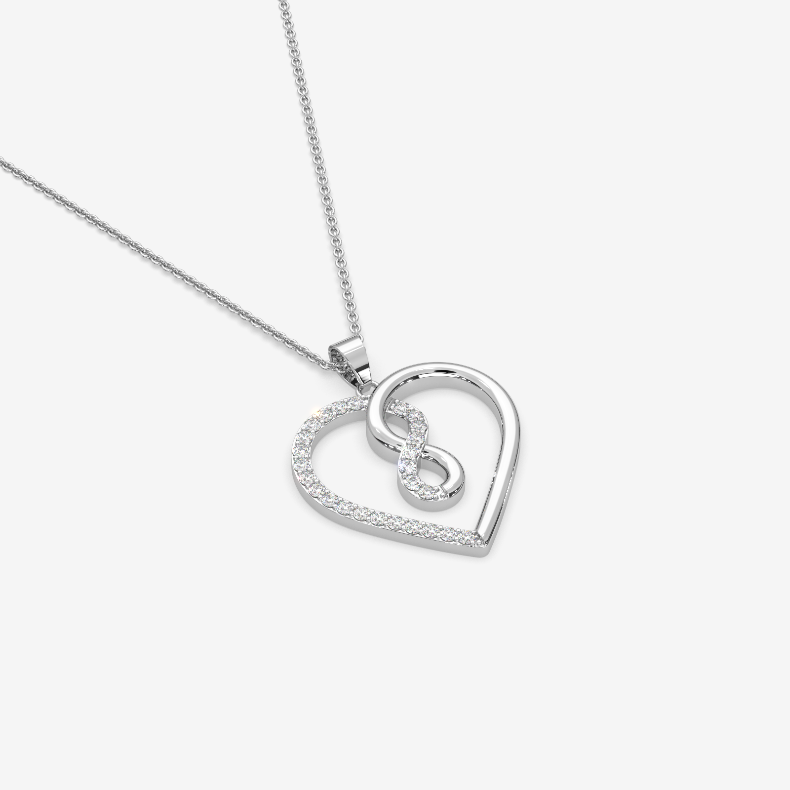 18K Gold Infinity Heart Pendant Diamond Necklace | Eternal Love Jewelry