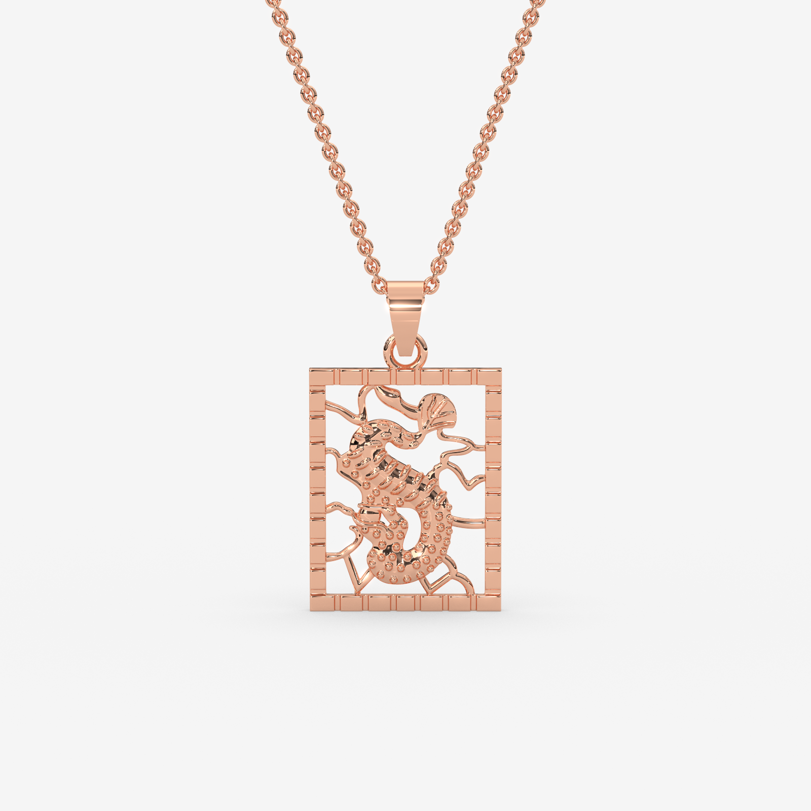 18K Gold Dragon Plaque Pendant Necklace | Chinese Style Auspicious Jewelry