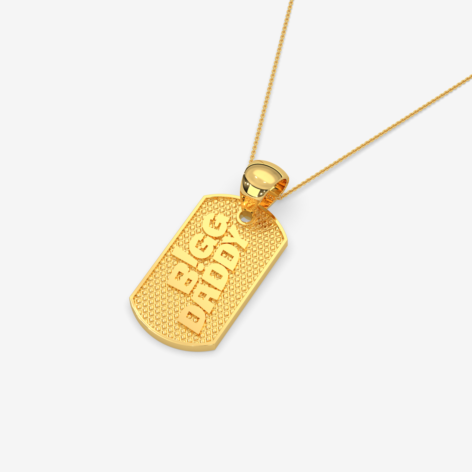 Bigg Daddy Gold Dog Tag Pendant | Personalized Men's Jewelry