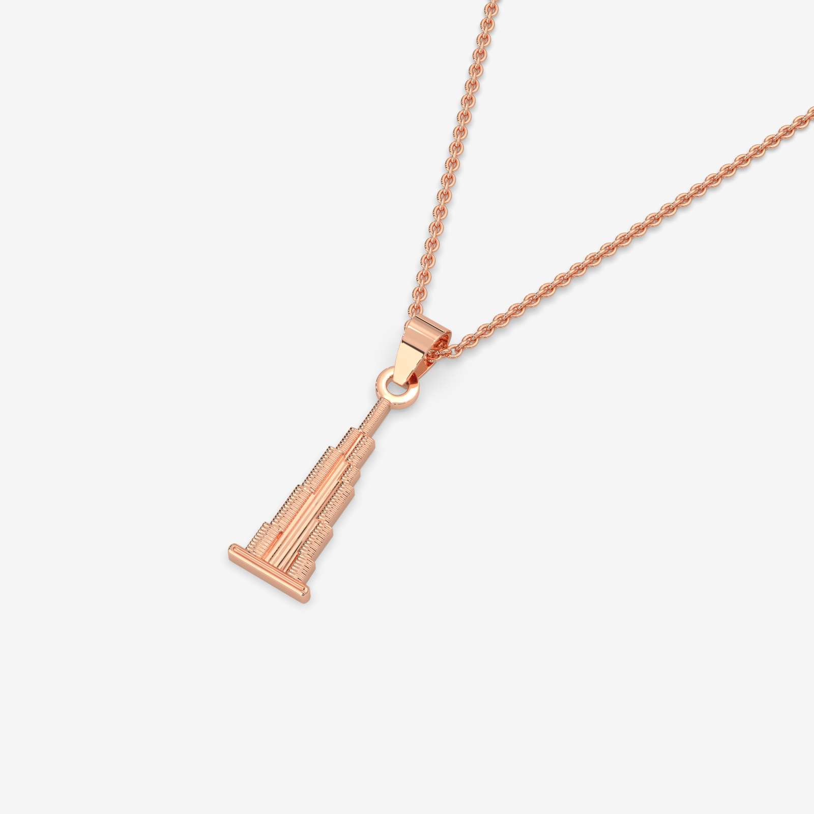 Burj Khalifa 18K Gold Pendant Necklace | Dubai Icon Jewelry