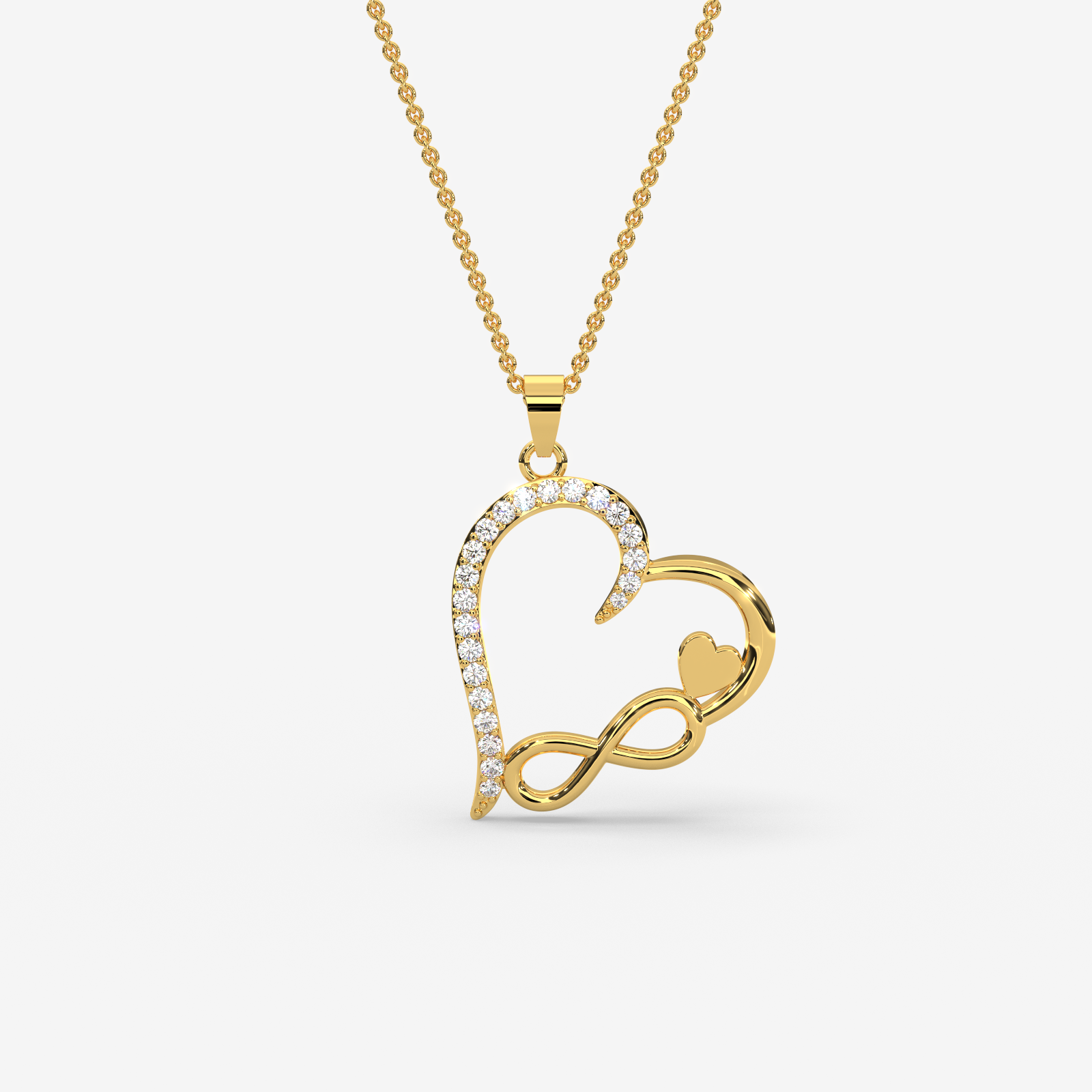 Eternal Love 18k Gold & Diamond Infinity Heart Pendant