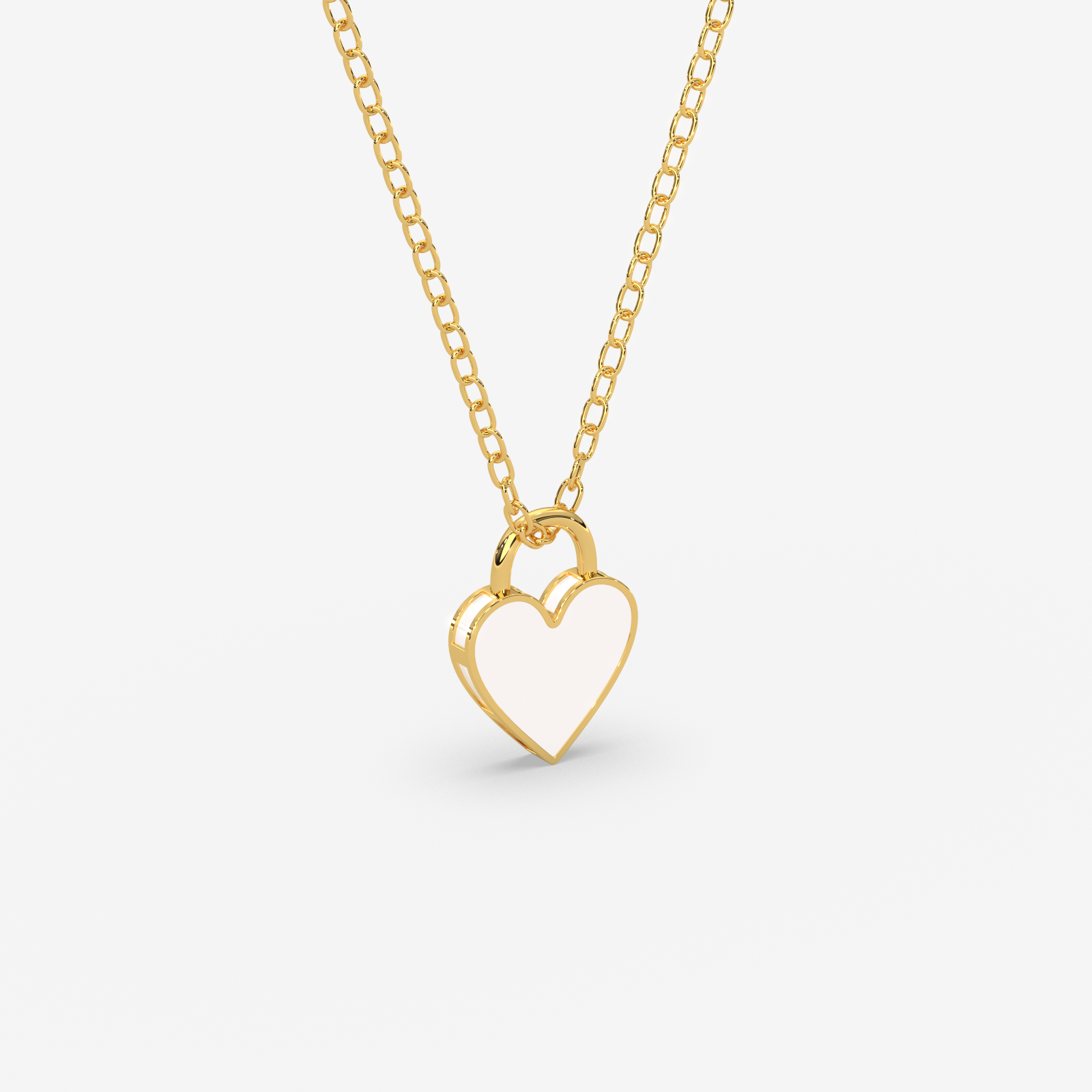 18k Gold Heart Padlock Pendant Necklace | Premium Dainty Jewelry