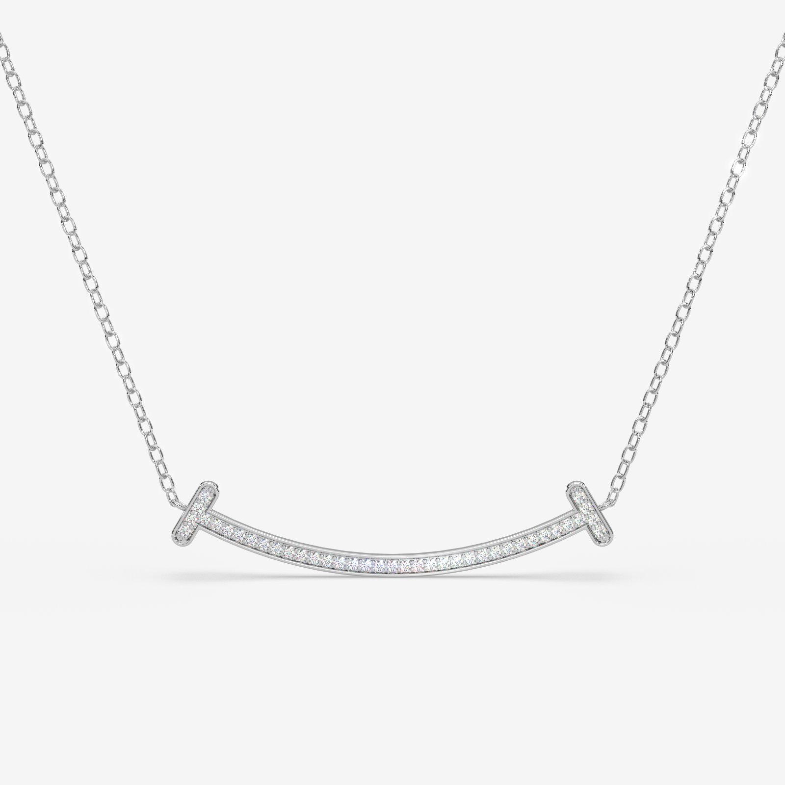 18K Gold Diamond Smile Necklace