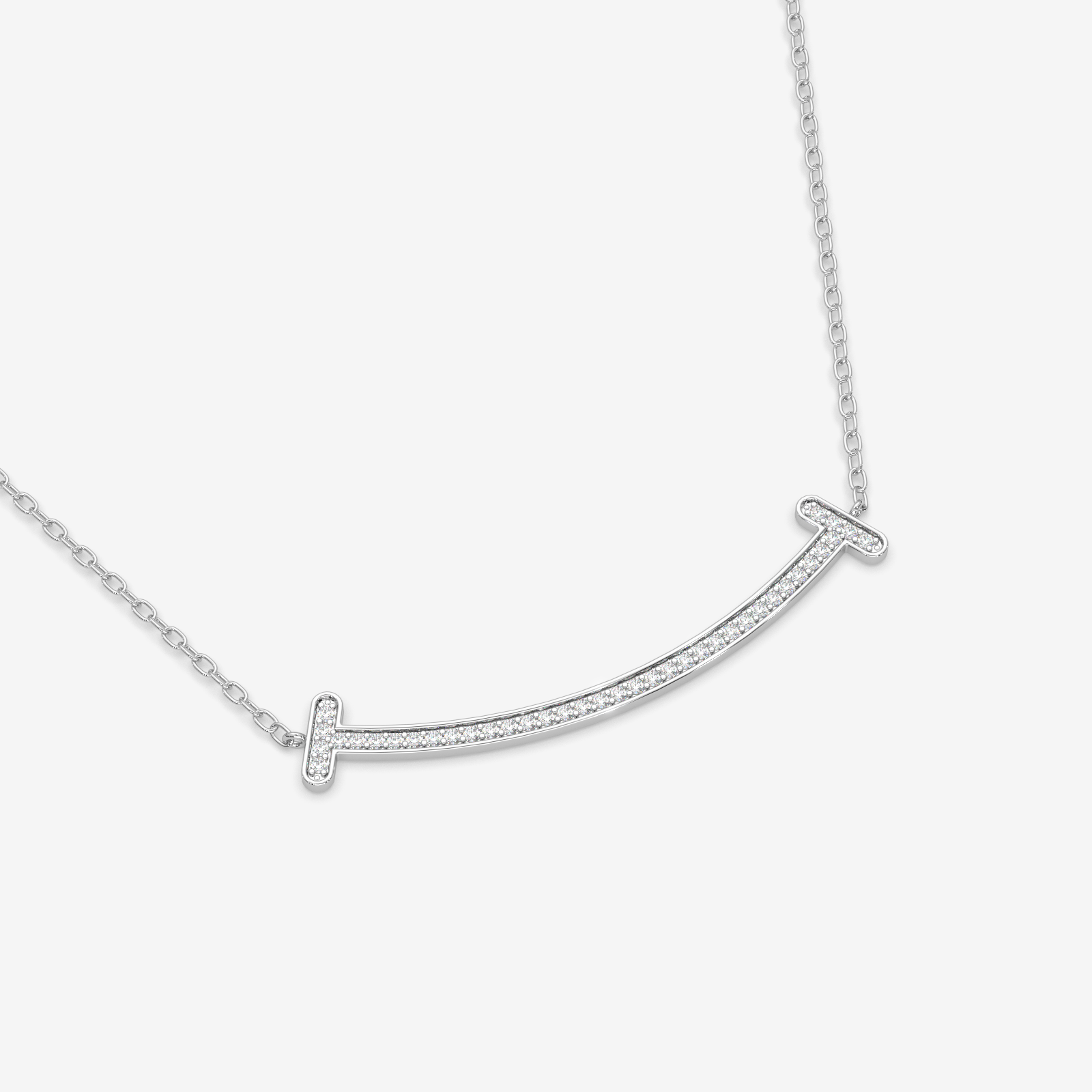 18K Gold Diamond Smile Necklace