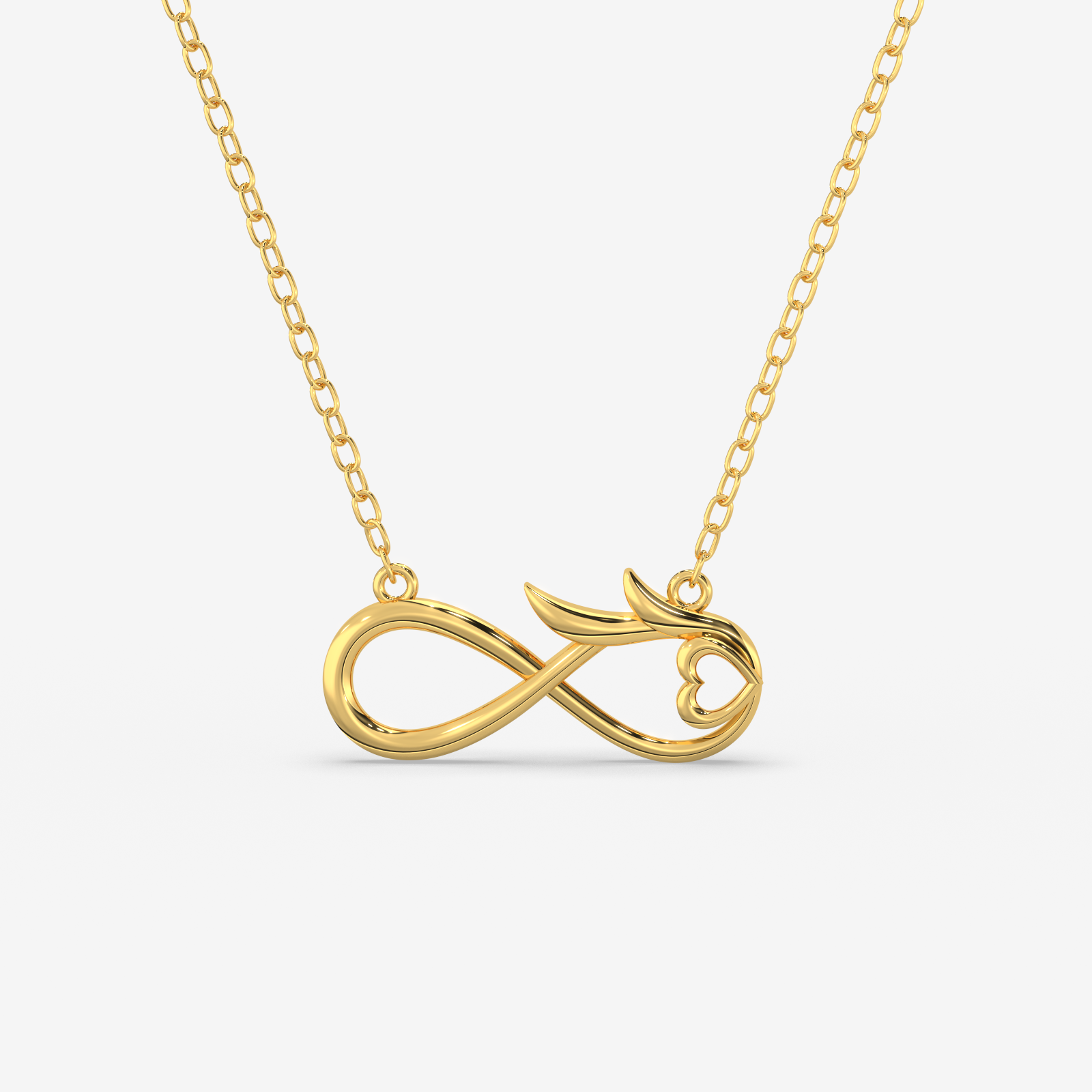 Gold Infinity Heart & Initial Necklace - Personalized Love Jewelry Gift