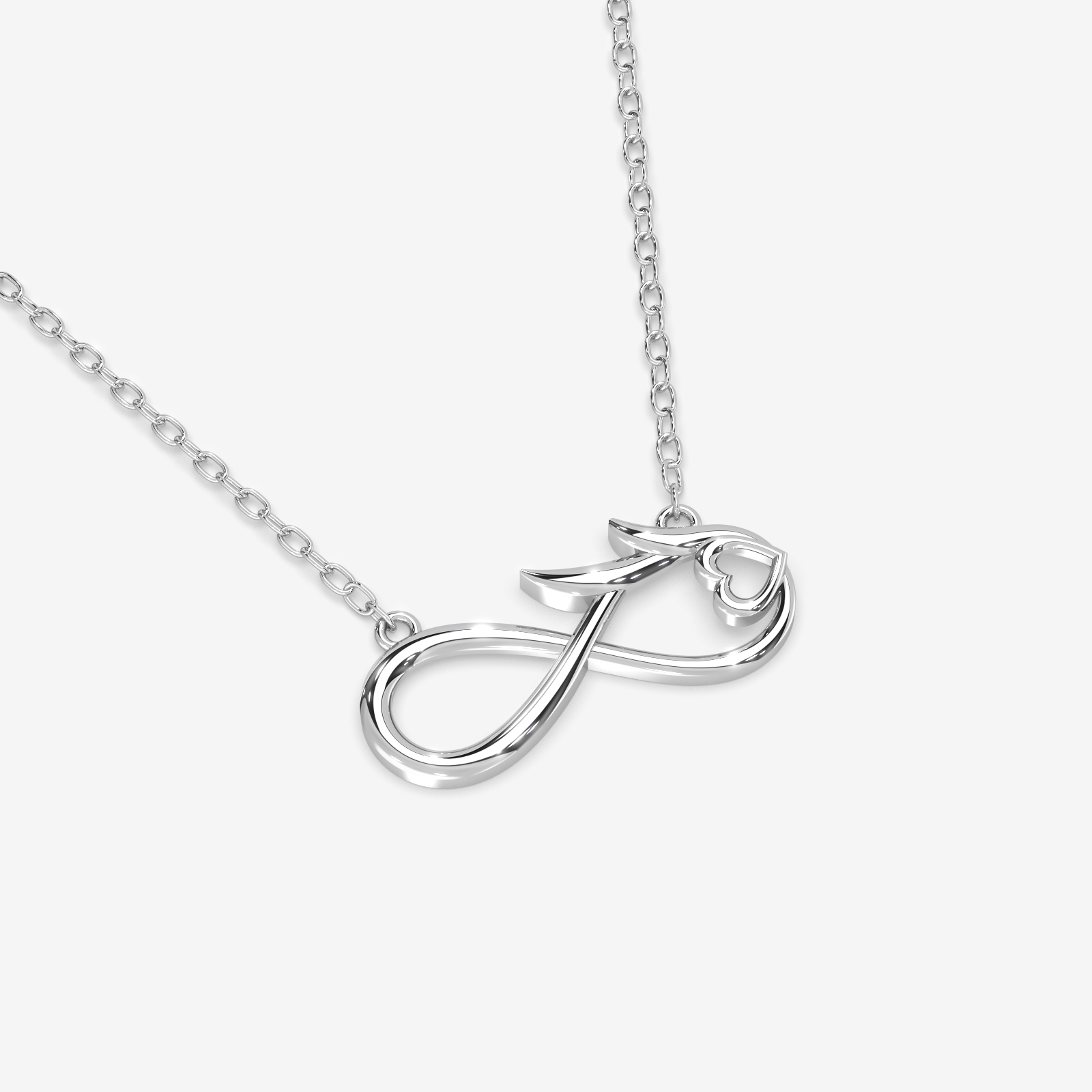 Gold Infinity Heart & Initial Necklace - Personalized Love Jewelry Gift