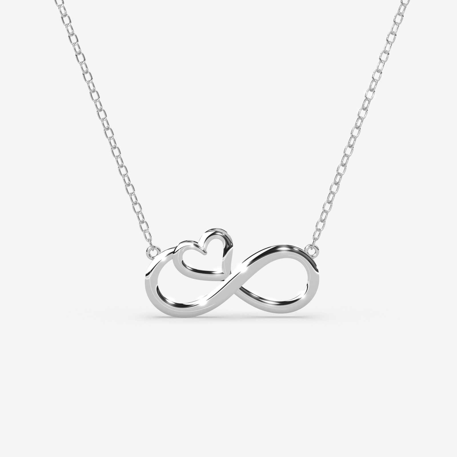 18K Gold Infinity Heart Necklace - Dainty Love Pendant