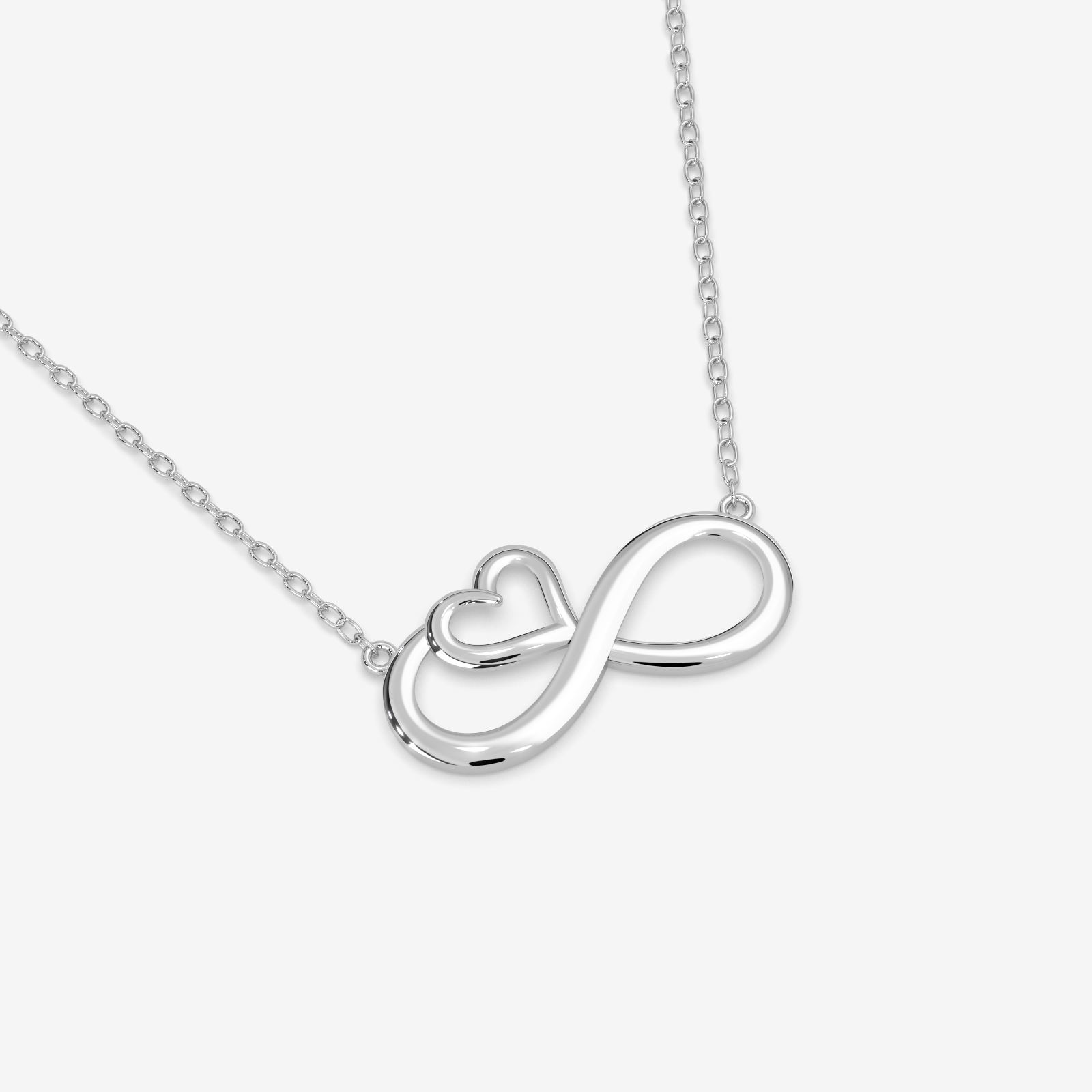 18K Gold Infinity Heart Necklace - Dainty Love Pendant