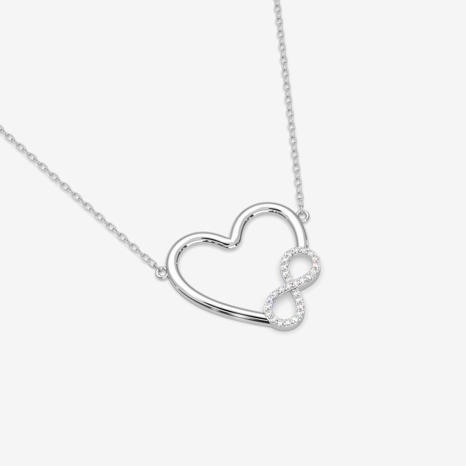 18K Gold Diamond Accent Infinity Heart Necklace - Eternal Love Pendant