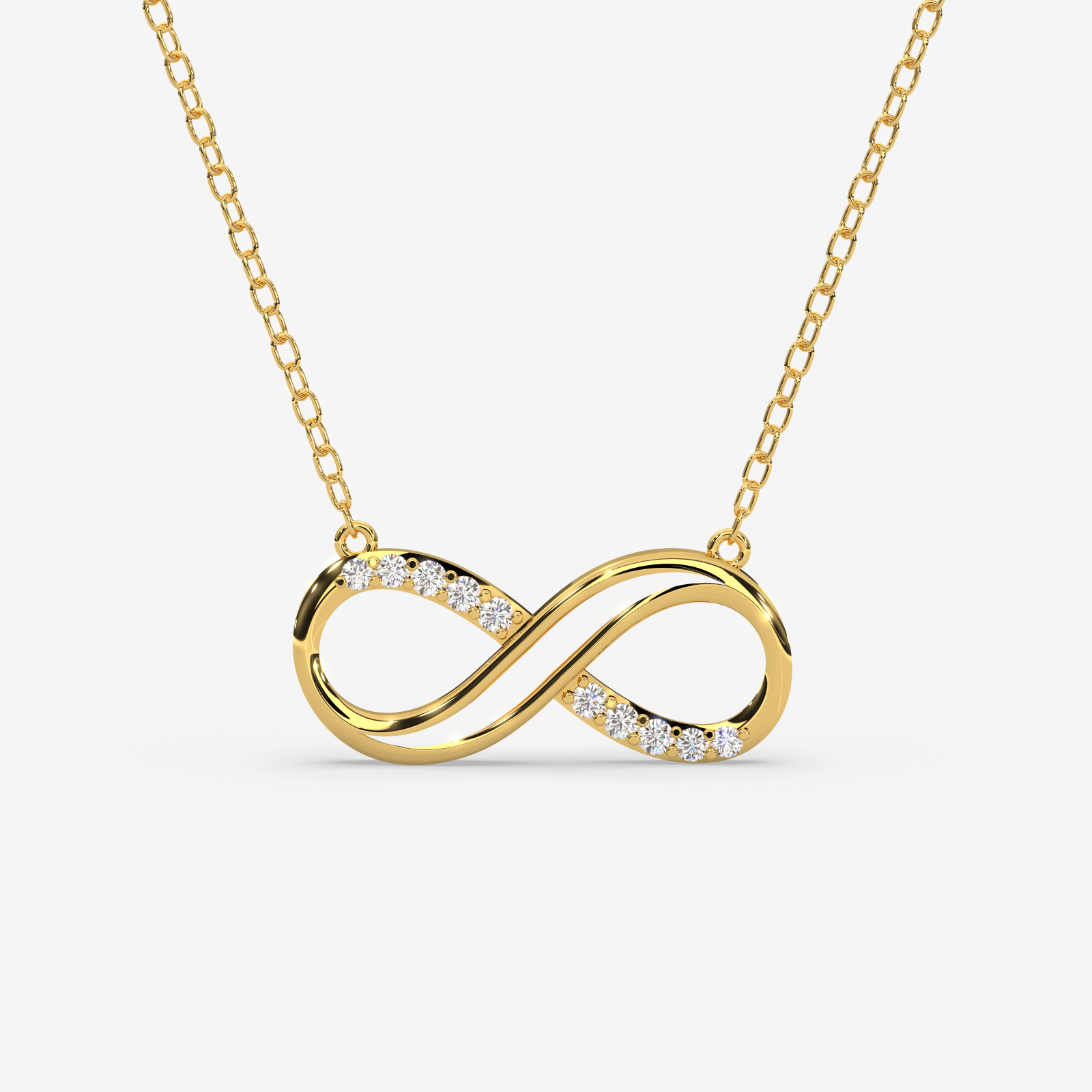 18K Gold Diamond Infinity Necklace - Dainty Eternity Pendant for Her