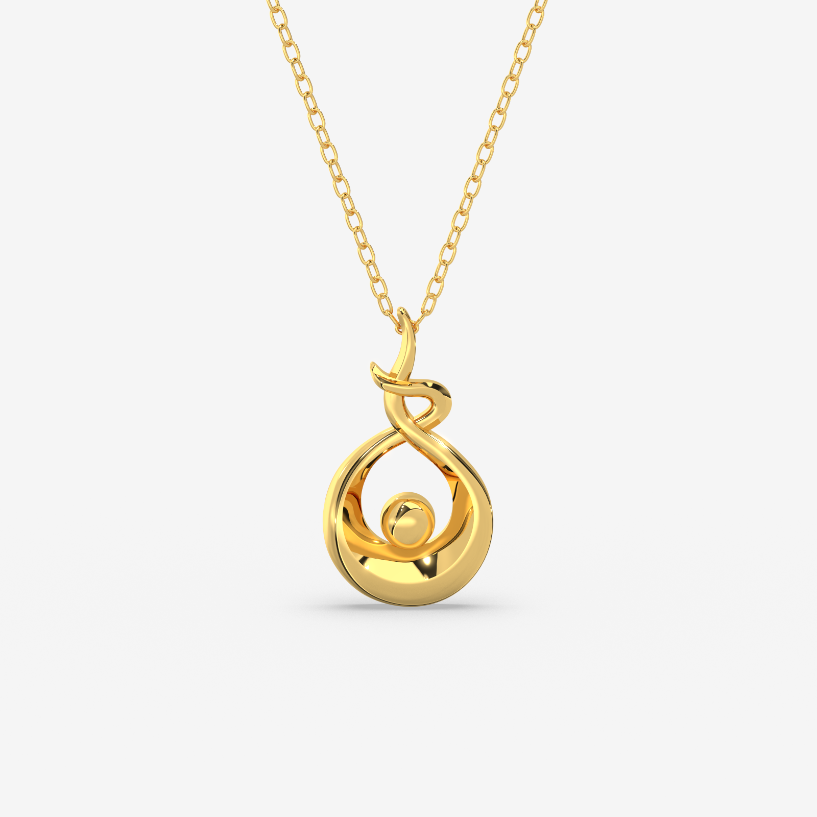 18K Gold Modern Abstract Pendant Necklace - Elegant Gold Jewelry for Women