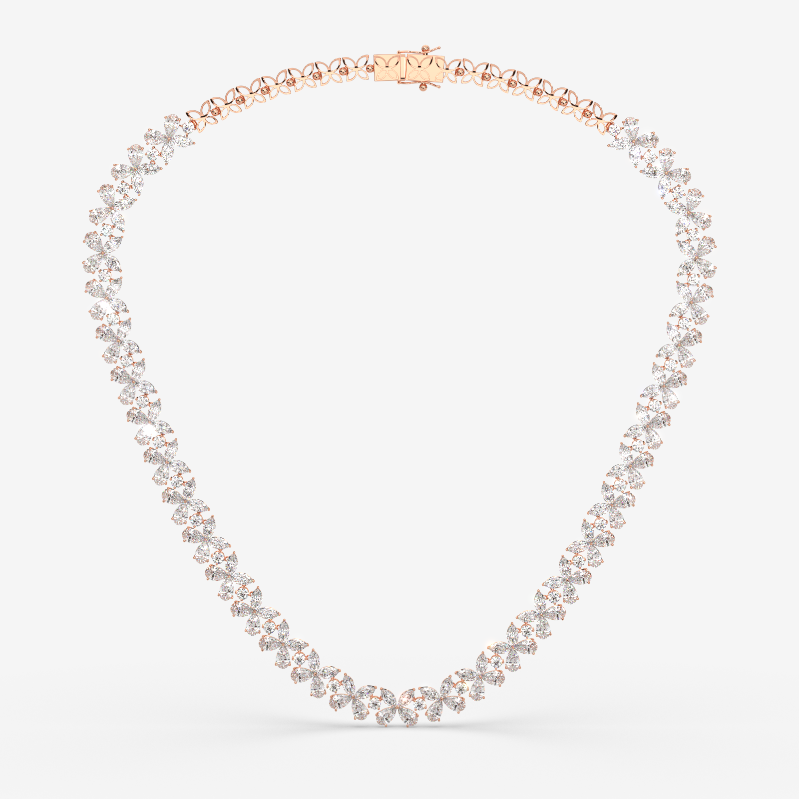 18K Gold Floral Diamond Necklace