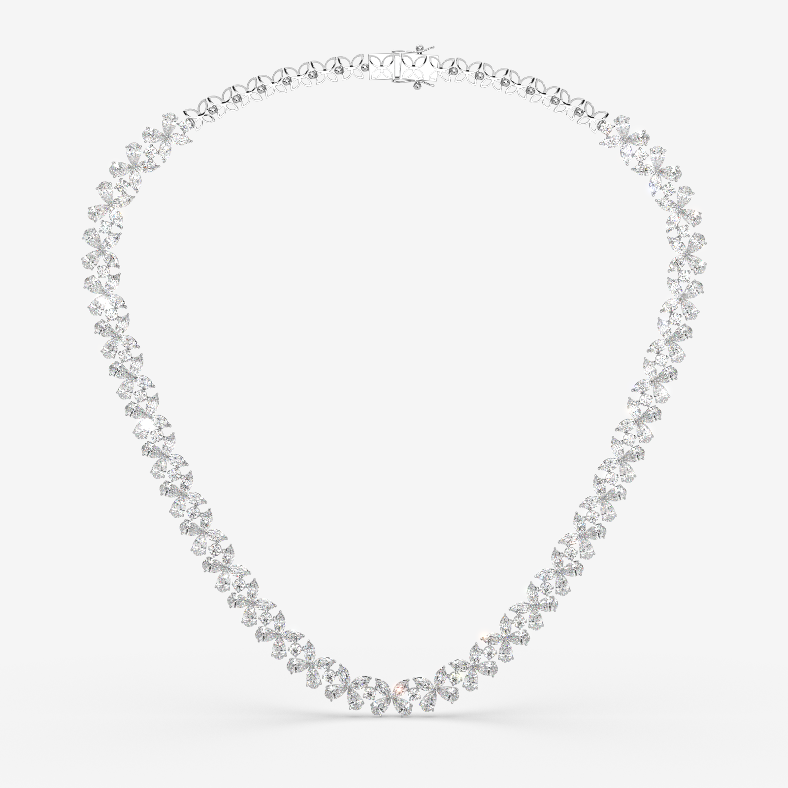 18K Gold Floral Diamond Necklace