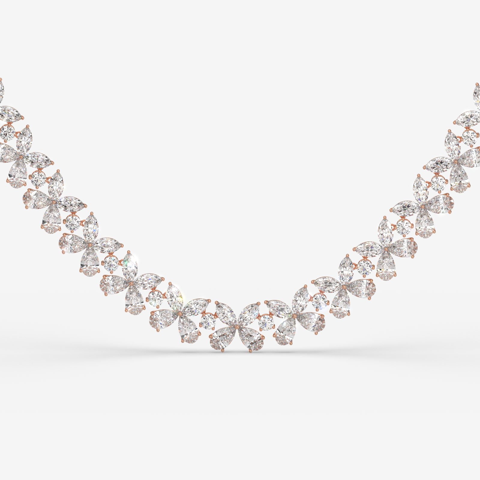 18K Gold Floral Diamond Necklace