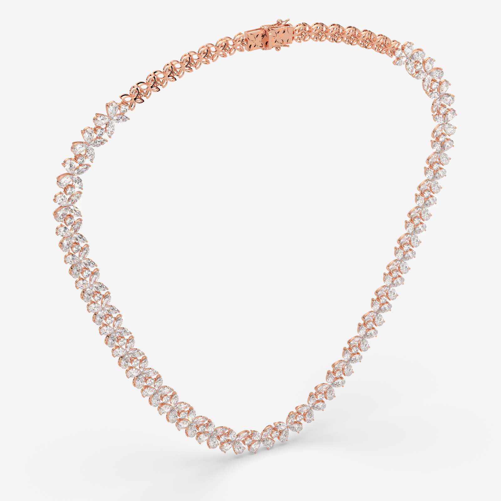 18K Gold Floral Diamond Necklace