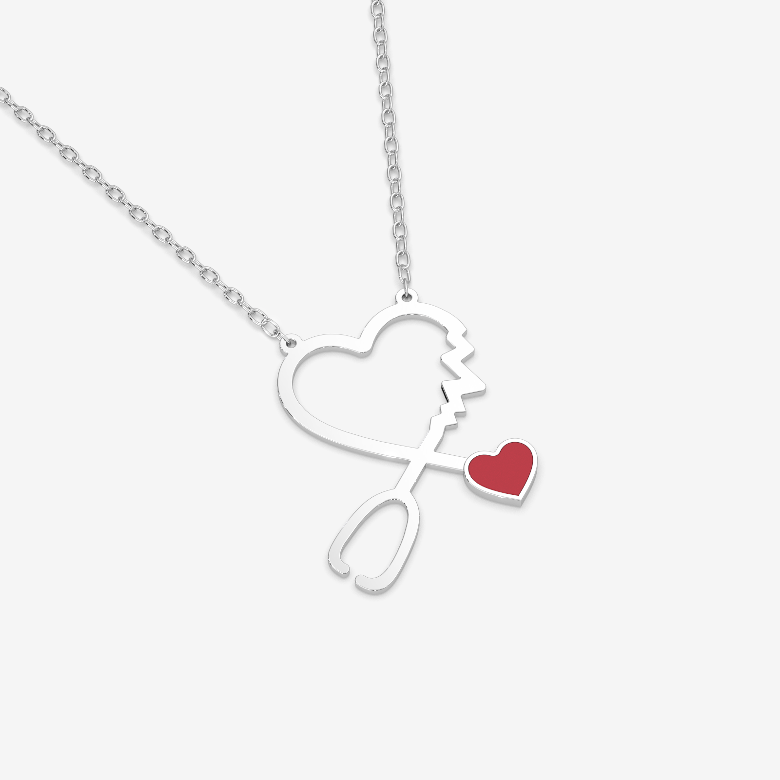 18K Gold Heartbeat Stethoscope Necklace - Healthcare Hero Jewelry