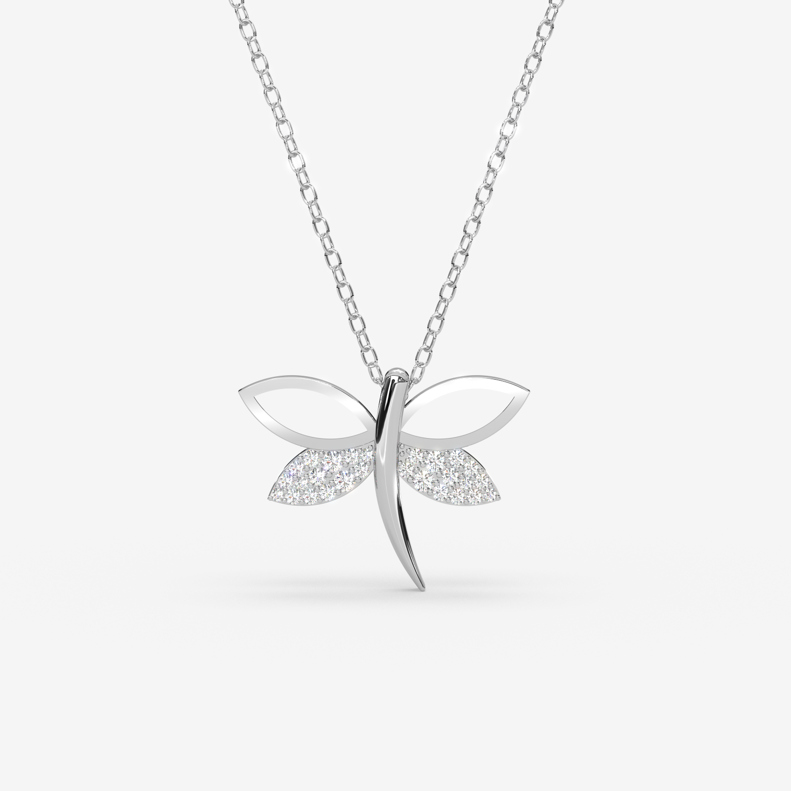 18K Gold Diamond Dragonfly Necklace - Dainty & Elegant Fine Jewelry for Women