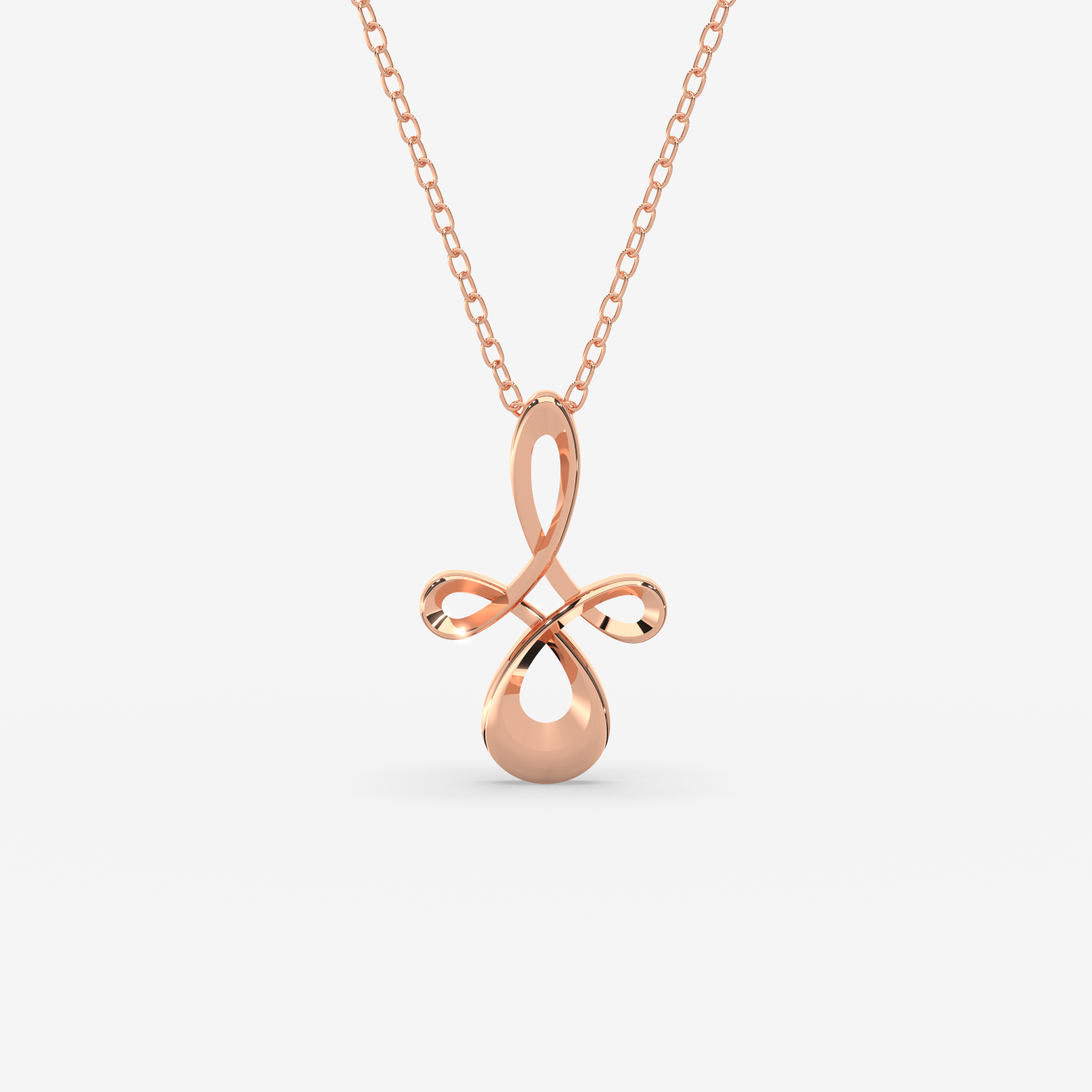 18K Gold Elegant Loop Pendant Necklace - Modern Gold Jewelry for Women