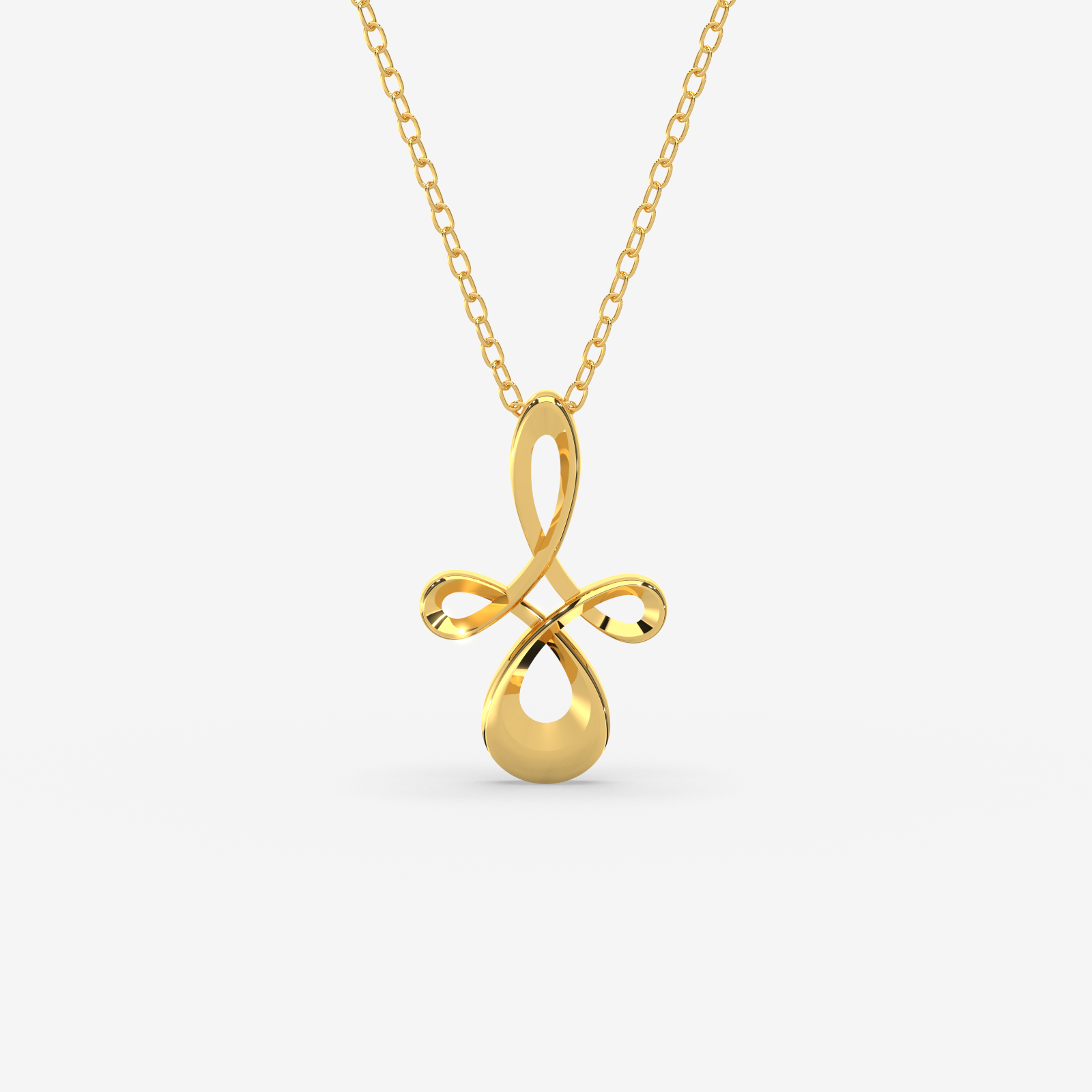 18K Gold Elegant Loop Pendant Necklace - Modern Gold Jewelry for Women