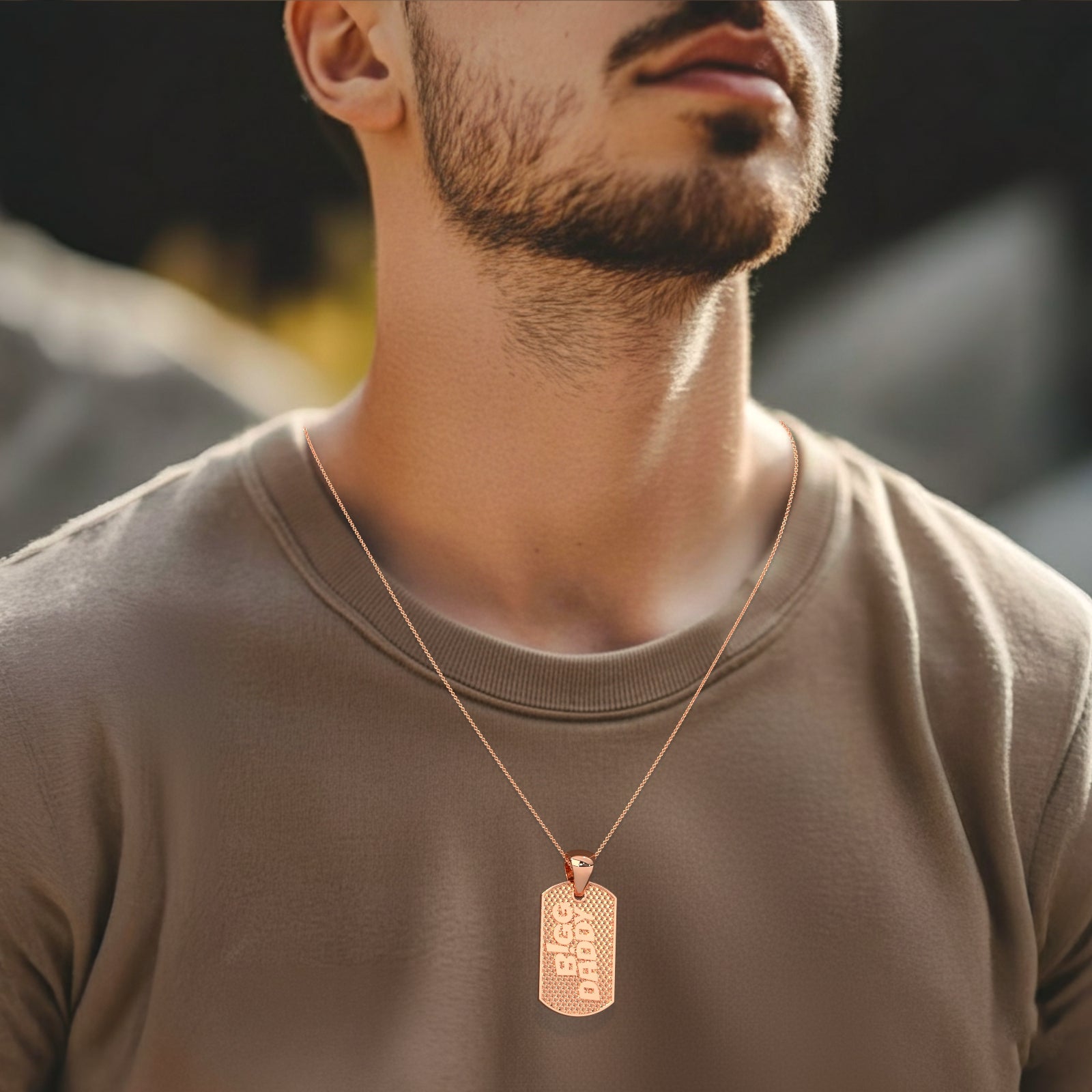 Bigg Daddy Gold Dog Tag Pendant | Personalized Men's Jewelry