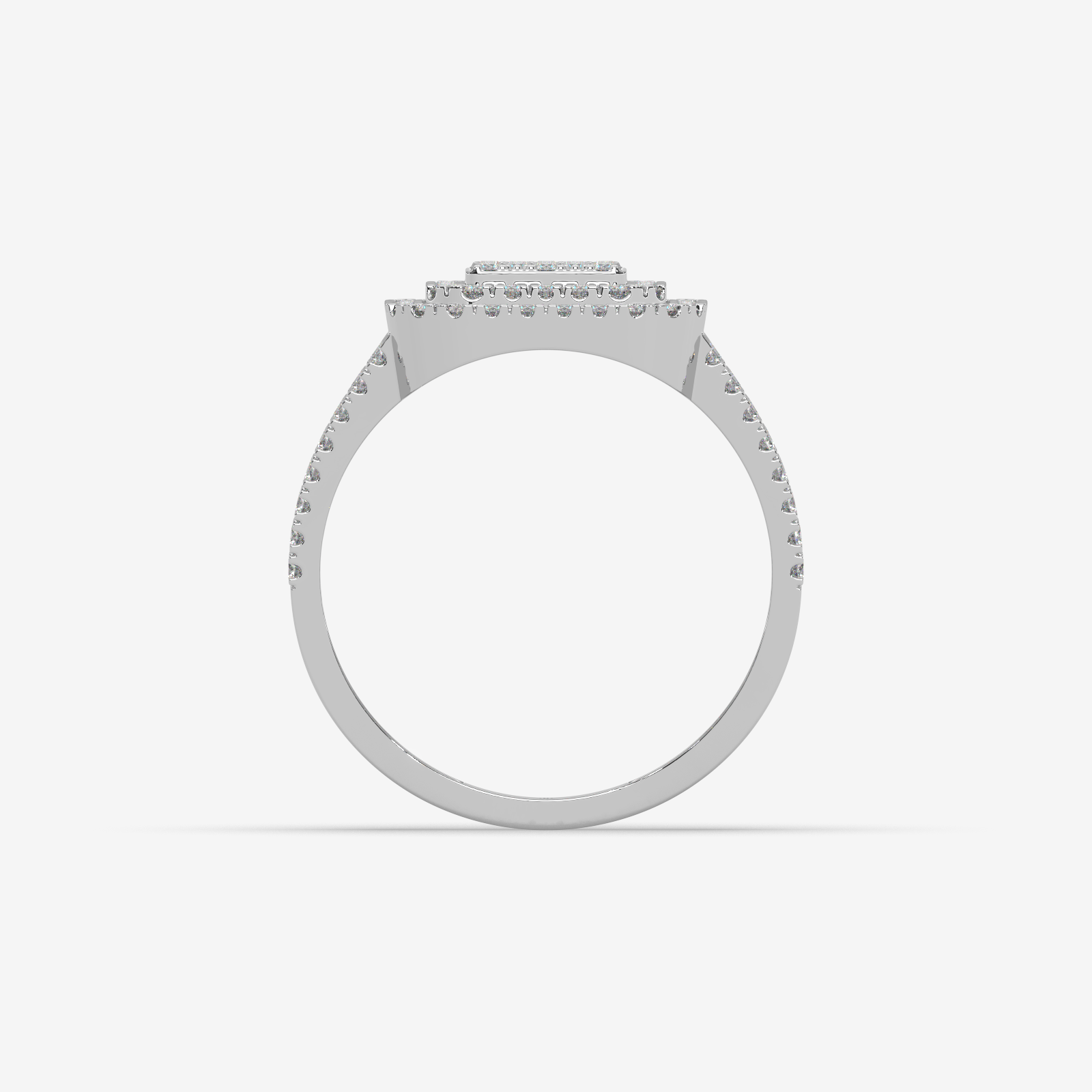 The Omoni Radiant Cluster Natural Diamond Engagement Ring in 18K Gold | Unisex Statement Piece