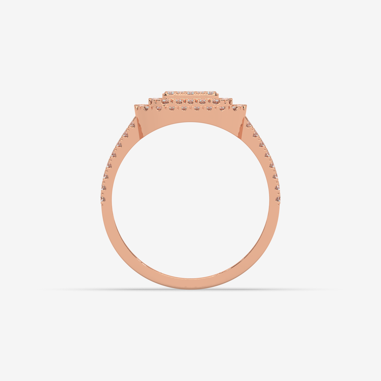 The Omoni Radiant Cluster Natural Diamond Engagement Ring in 18K Gold | Unisex Statement Piece