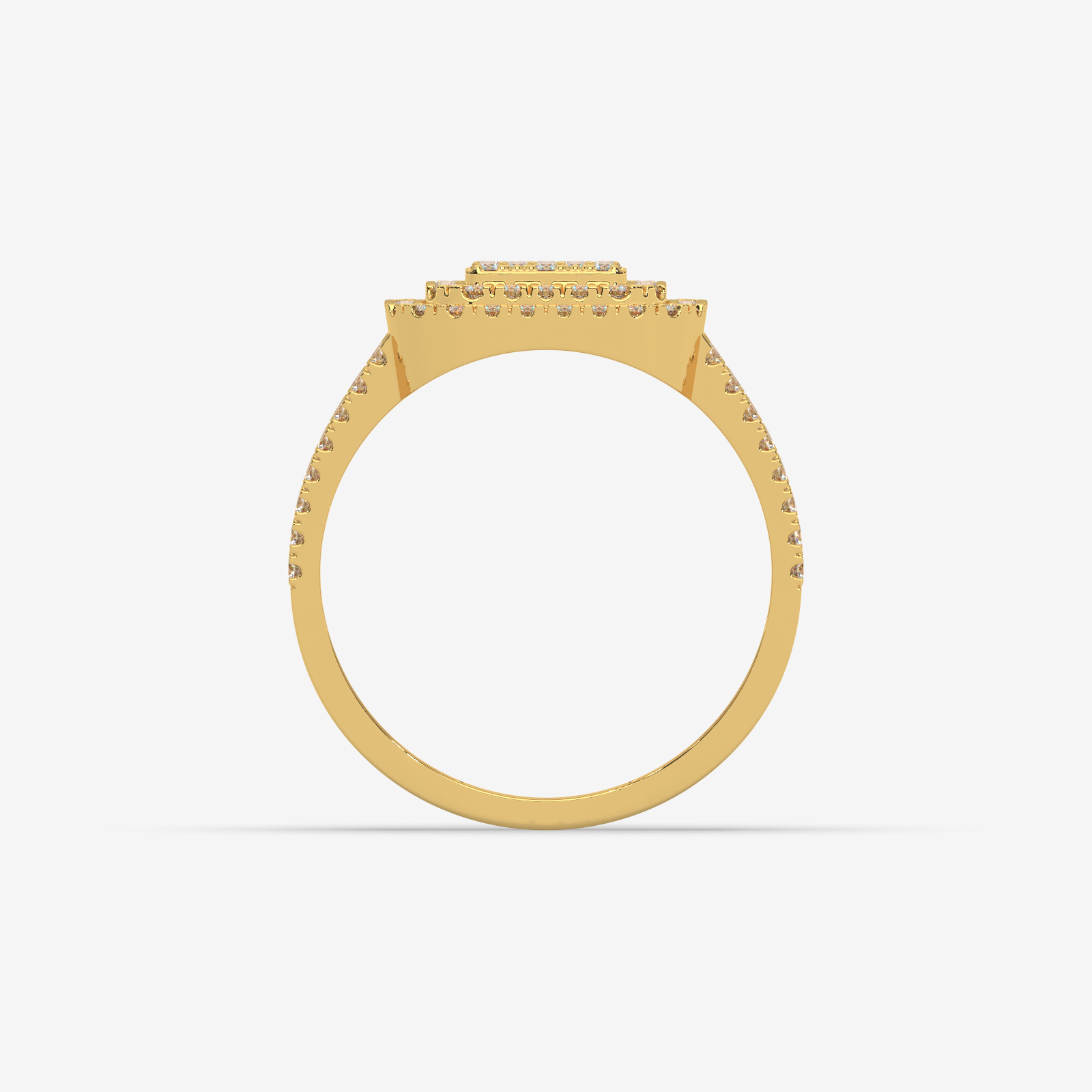 The Omoni Radiant Cluster Natural Diamond Engagement Ring in 18K Gold | Unisex Statement Piece
