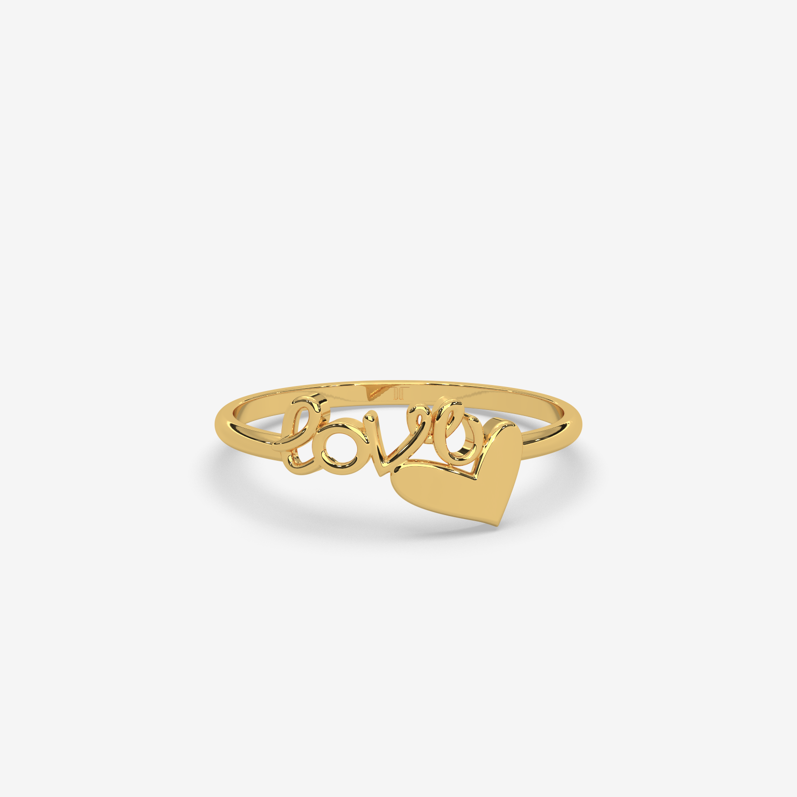 18k Gold "Love" Script Heart Ring | Dainty & Elegant Jewelry