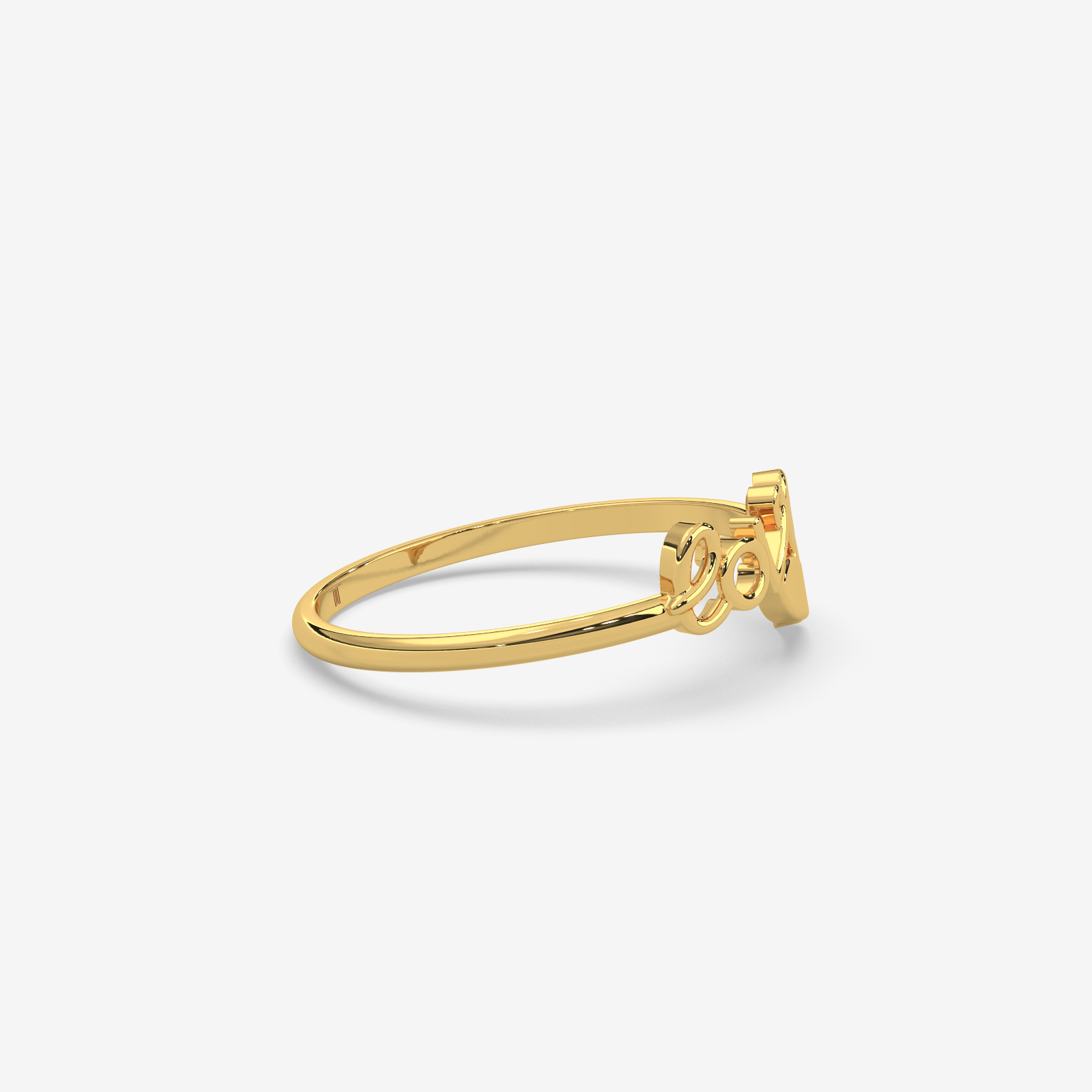 18k Gold "Love" Script Heart Ring | Dainty & Elegant Jewelry