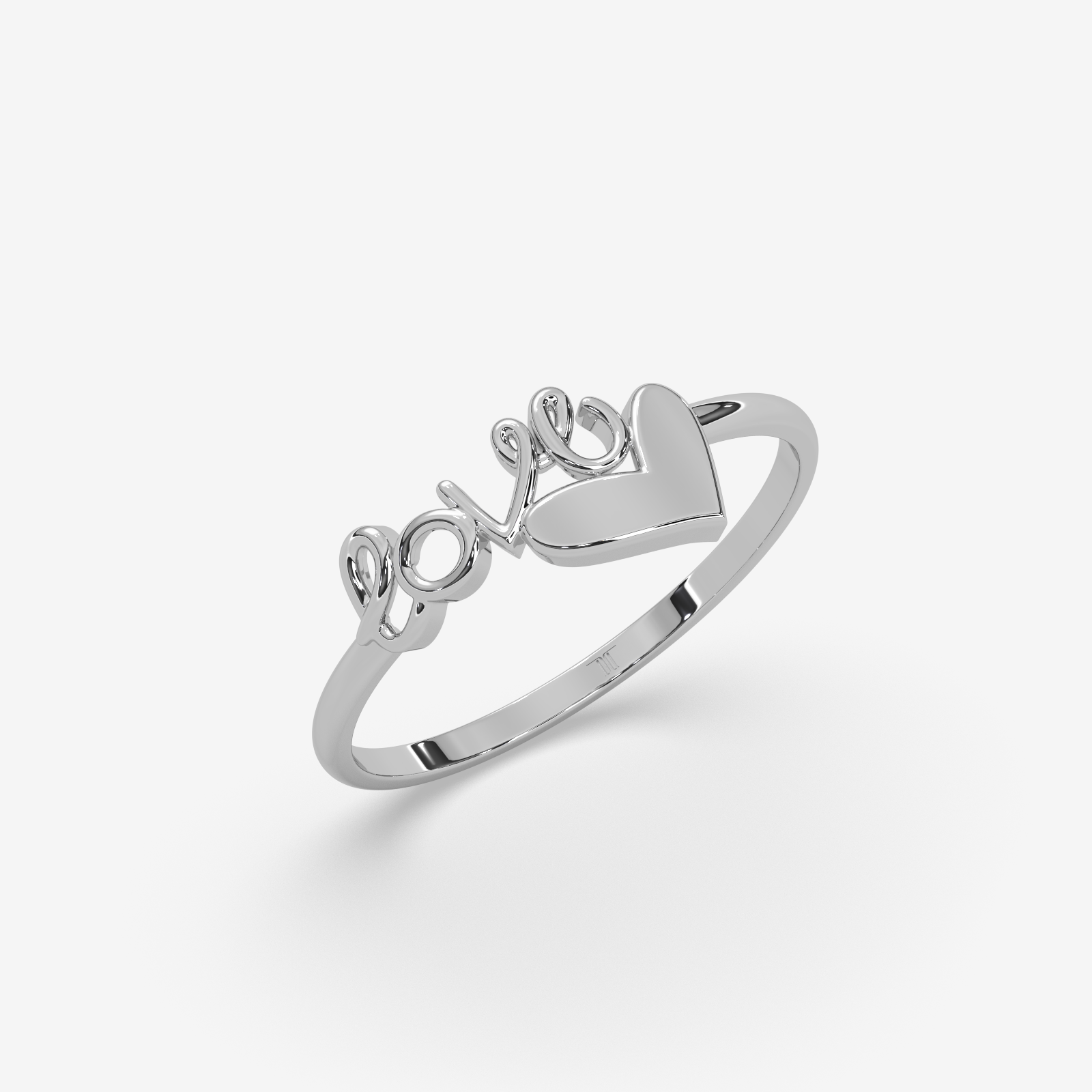 18k Gold "Love" Script Heart Ring | Dainty & Elegant Jewelry