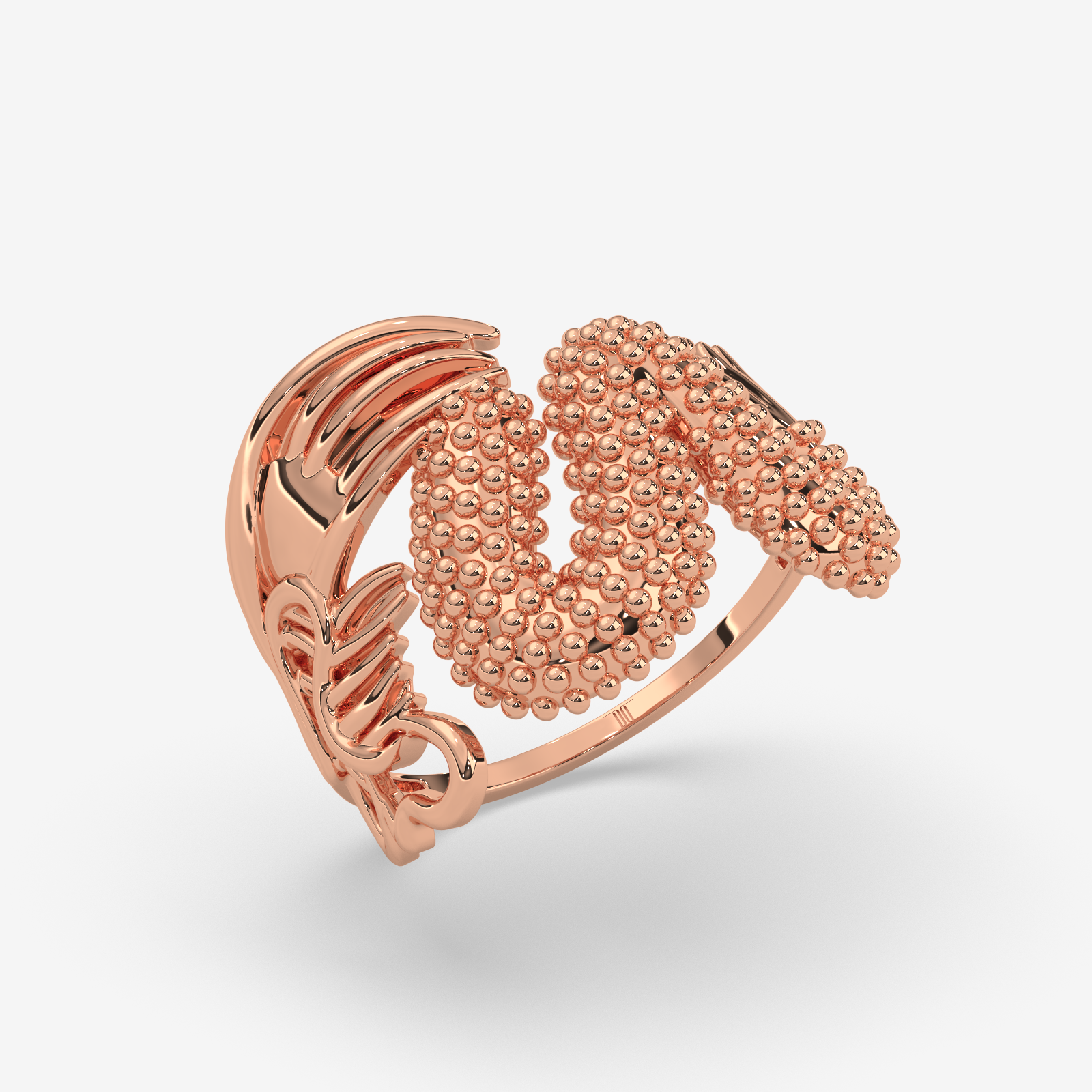 18k Gold Statement Ring for Women | Ornate Handcrafted Textured Design