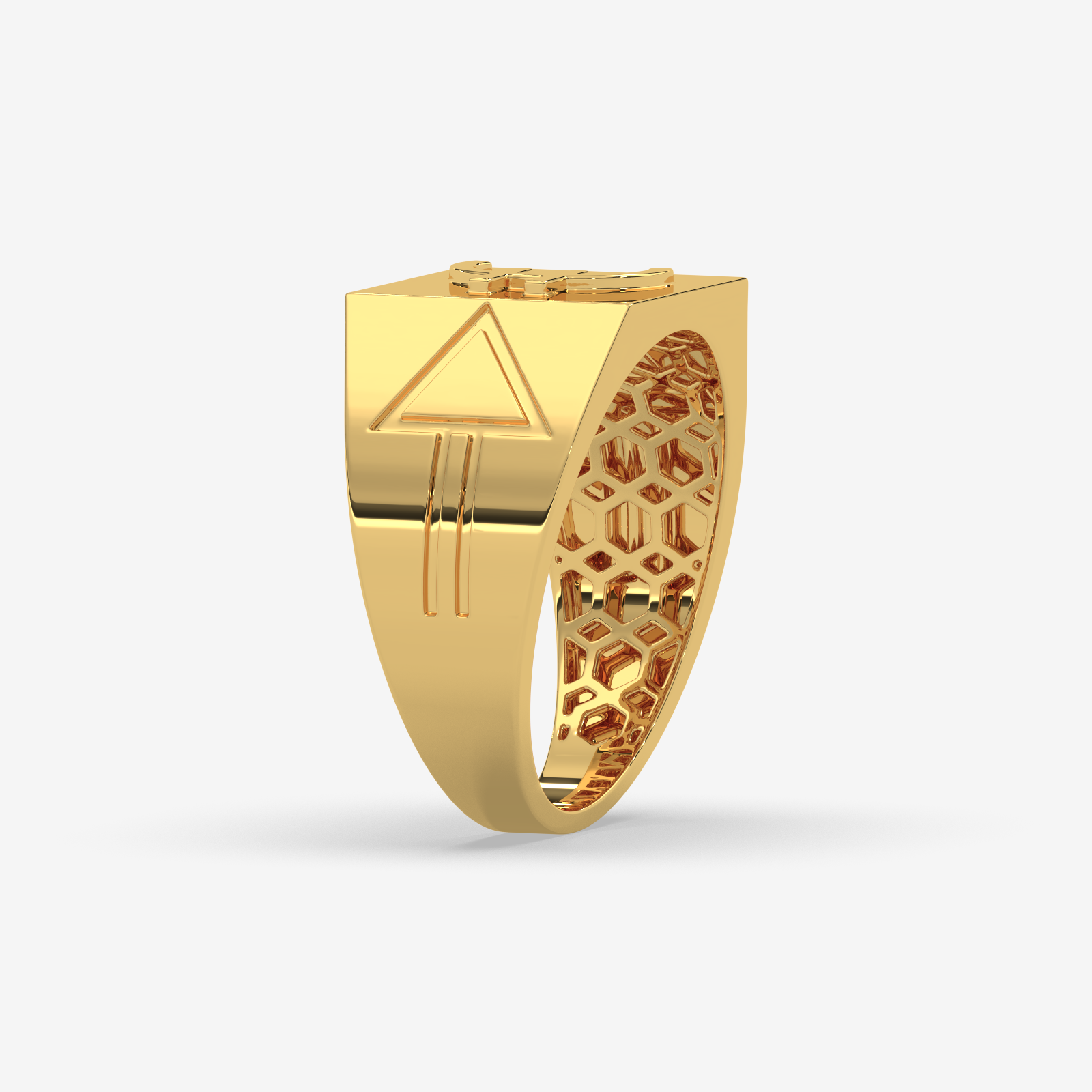 Men’s Solid Gold Euro Sign Signet Ring | Luxurious Currency Symbol Statement Band