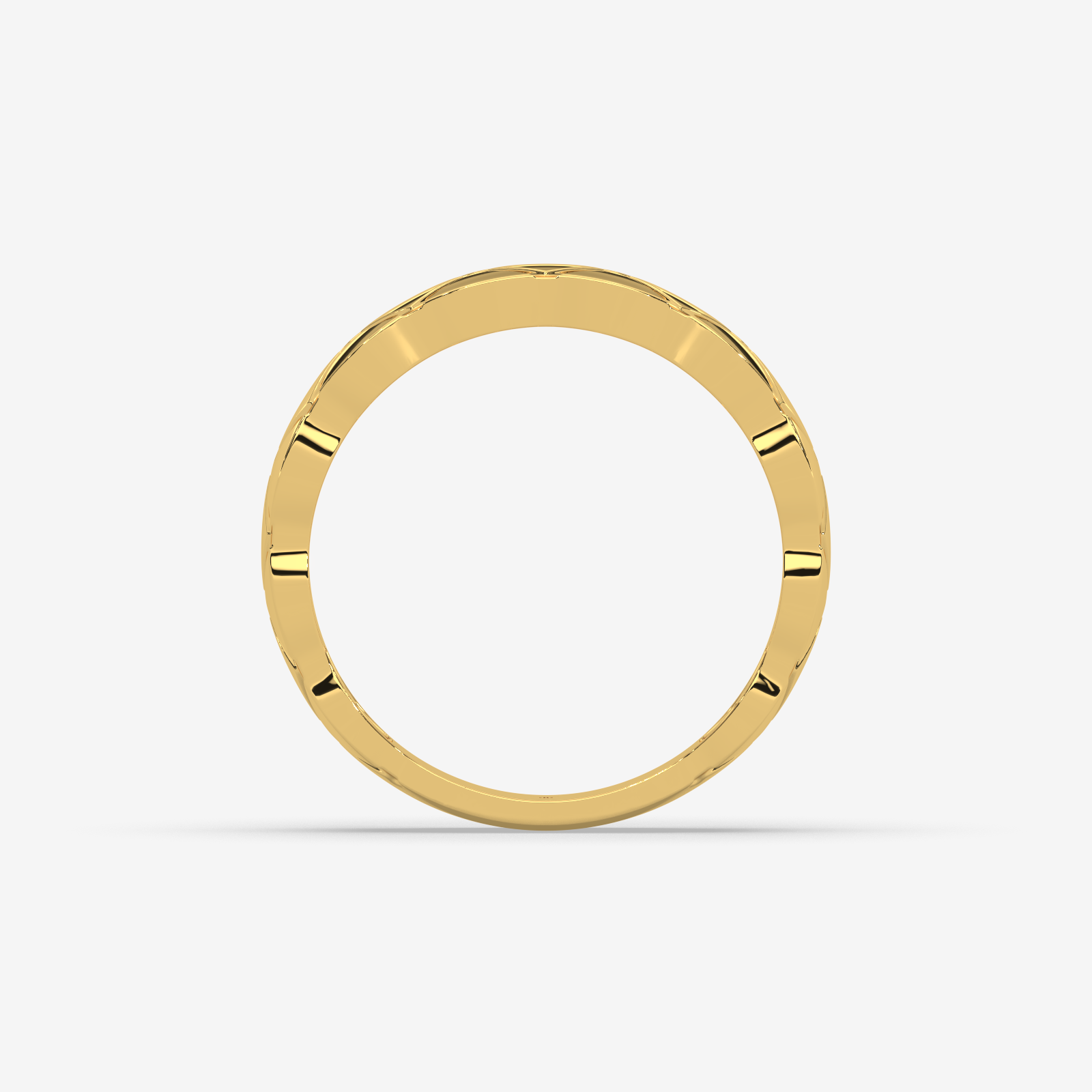 Unisex Solid Gold Quilted Band Ring | Timeless Matelassé Textured Wedding Band & Stacking Ring