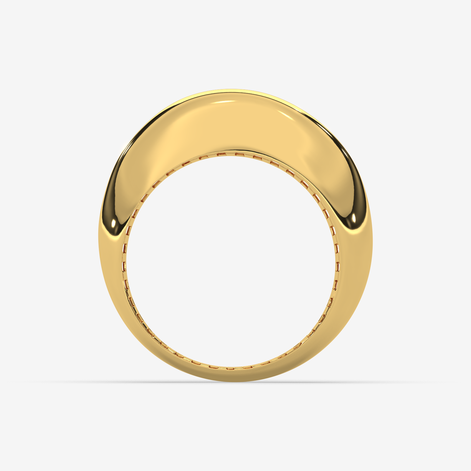 Solid Gold Dome Ring | Bold Chunky Statement Band | Minimalist High-Polish Jewelry
