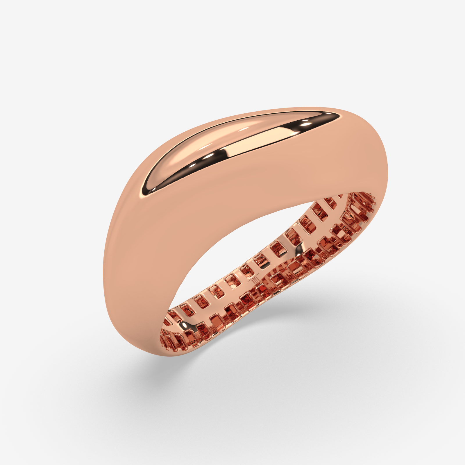 Solid Gold Dome Ring | Bold Chunky Statement Band | Minimalist High-Polish Jewelry