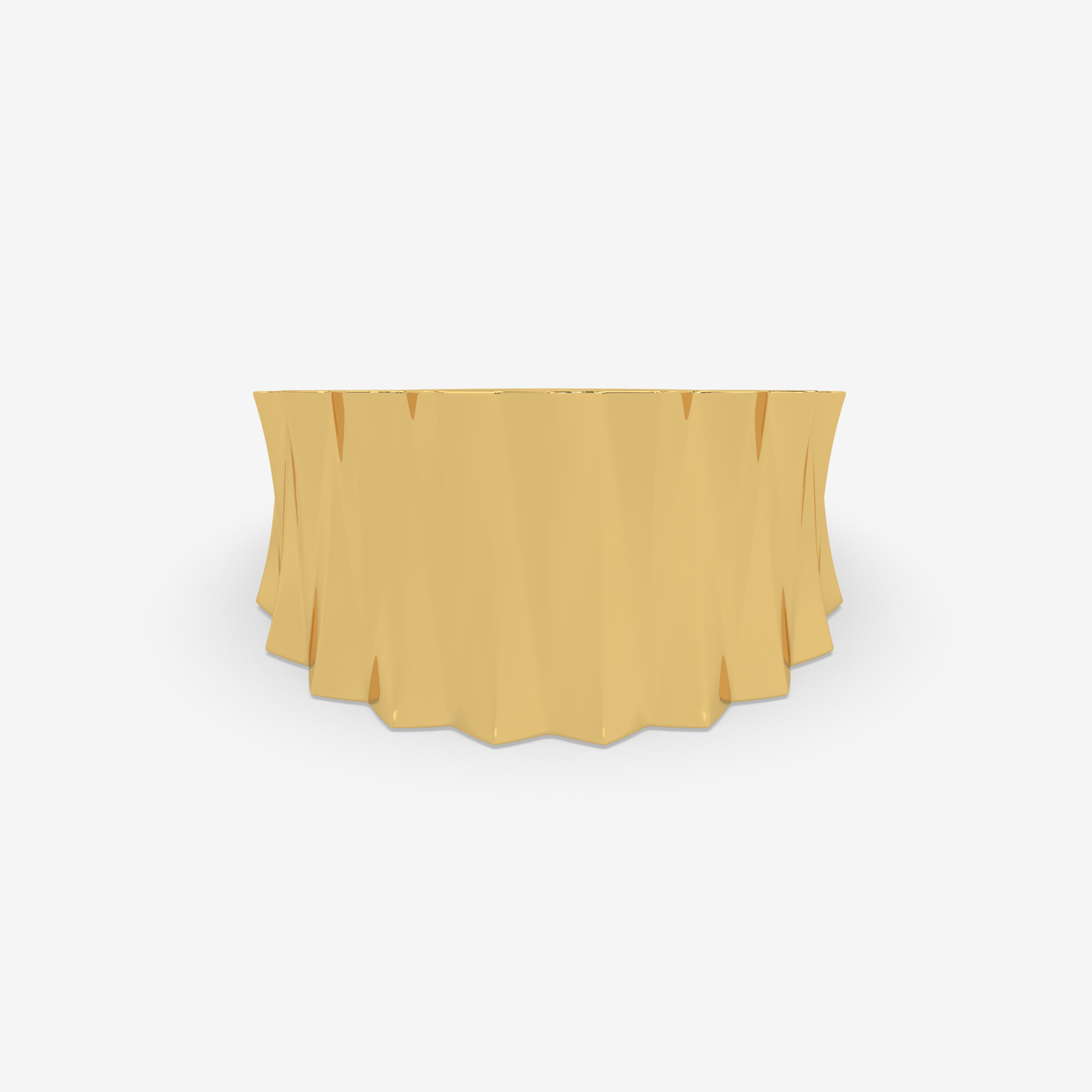 Solid Gold Sculptural Band Ring | Bold Geometric Statement Ring for Men & Women