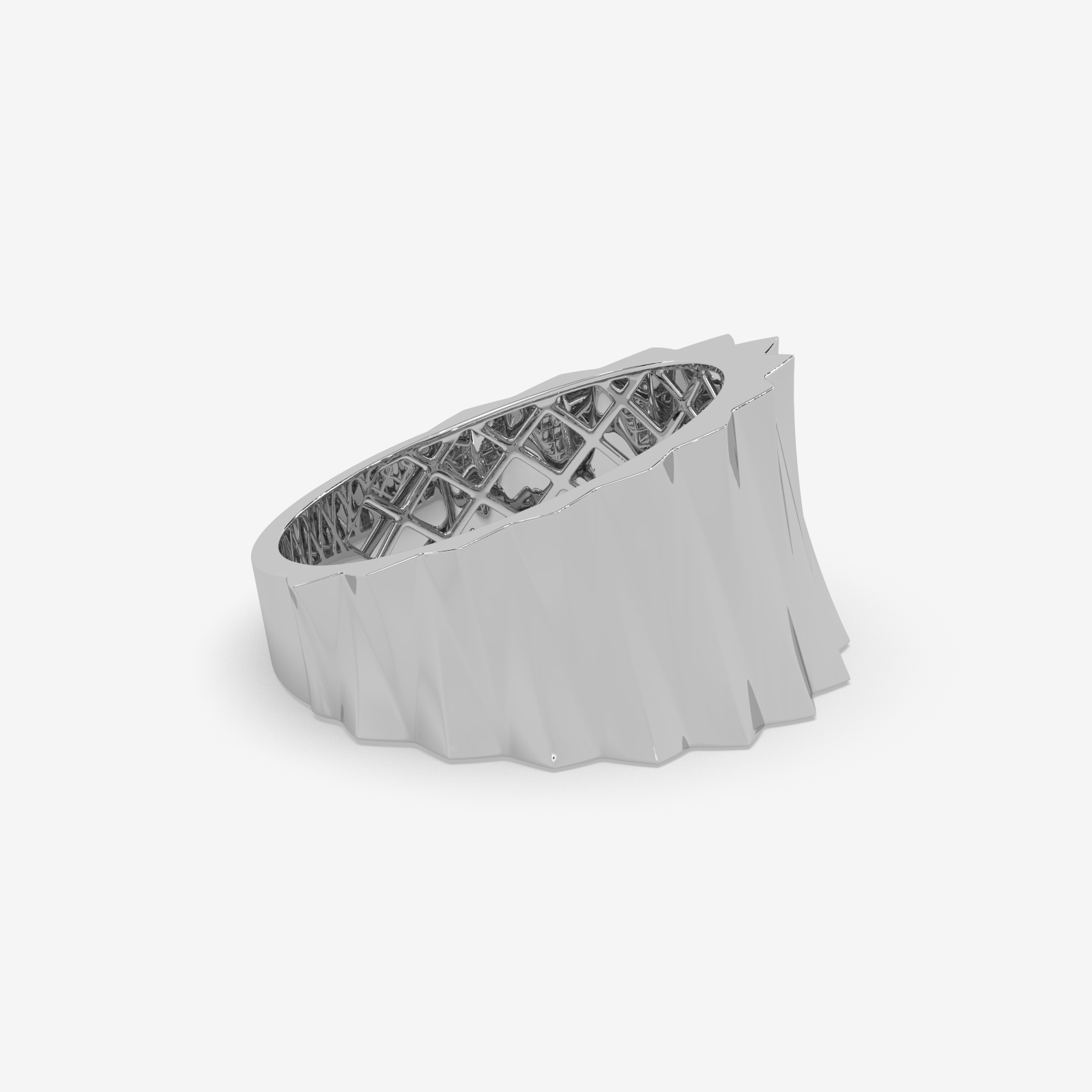 Solid Gold Sculptural Band Ring | Bold Geometric Statement Ring for Men & Women