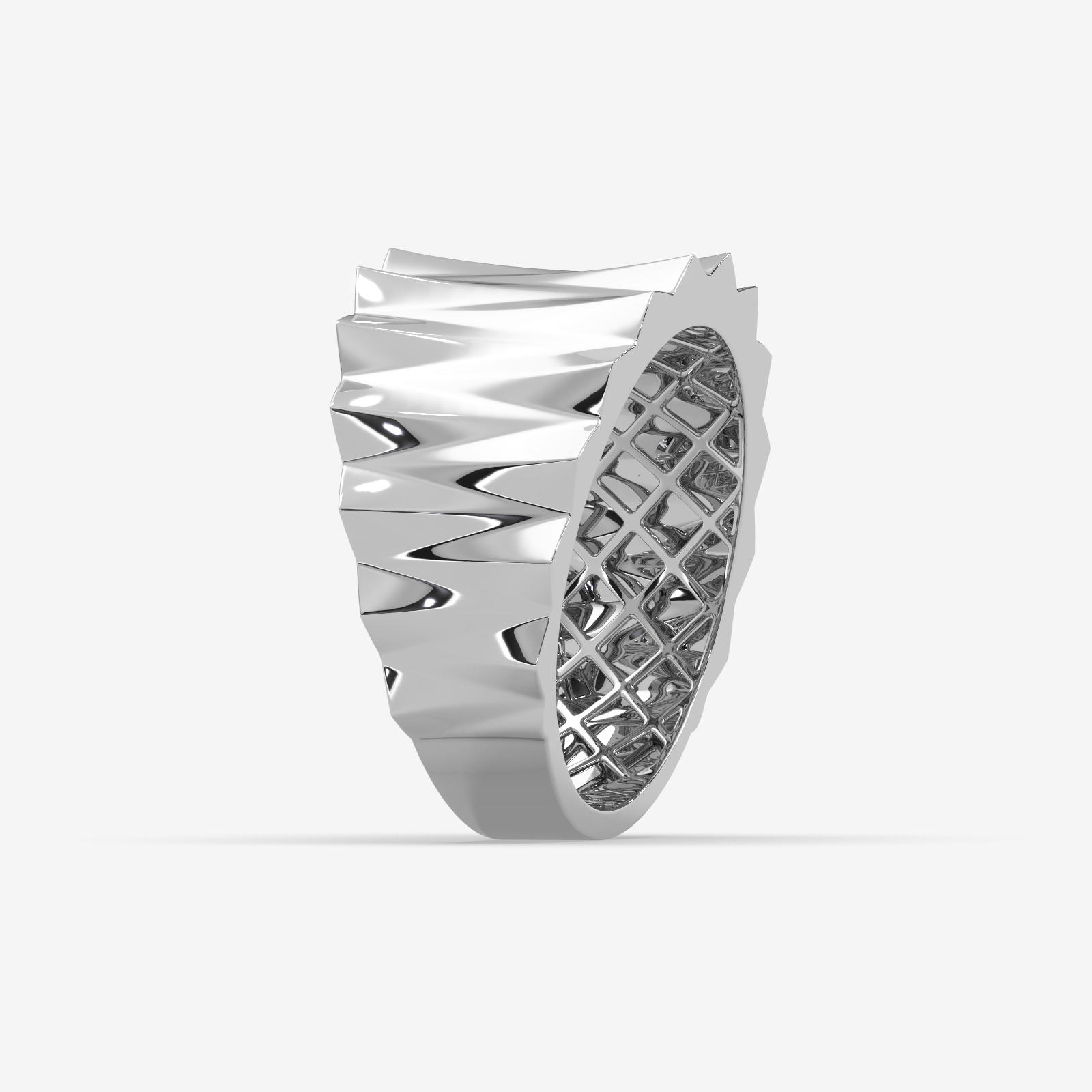 Solid Gold Sculptural Band Ring | Bold Geometric Statement Ring for Men & Women