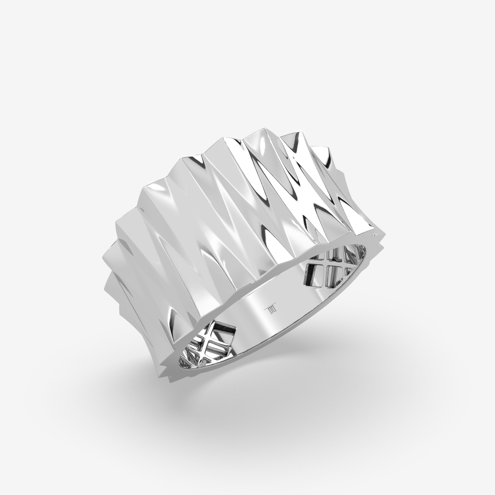 Solid Gold Sculptural Band Ring | Bold Geometric Statement Ring for Men & Women