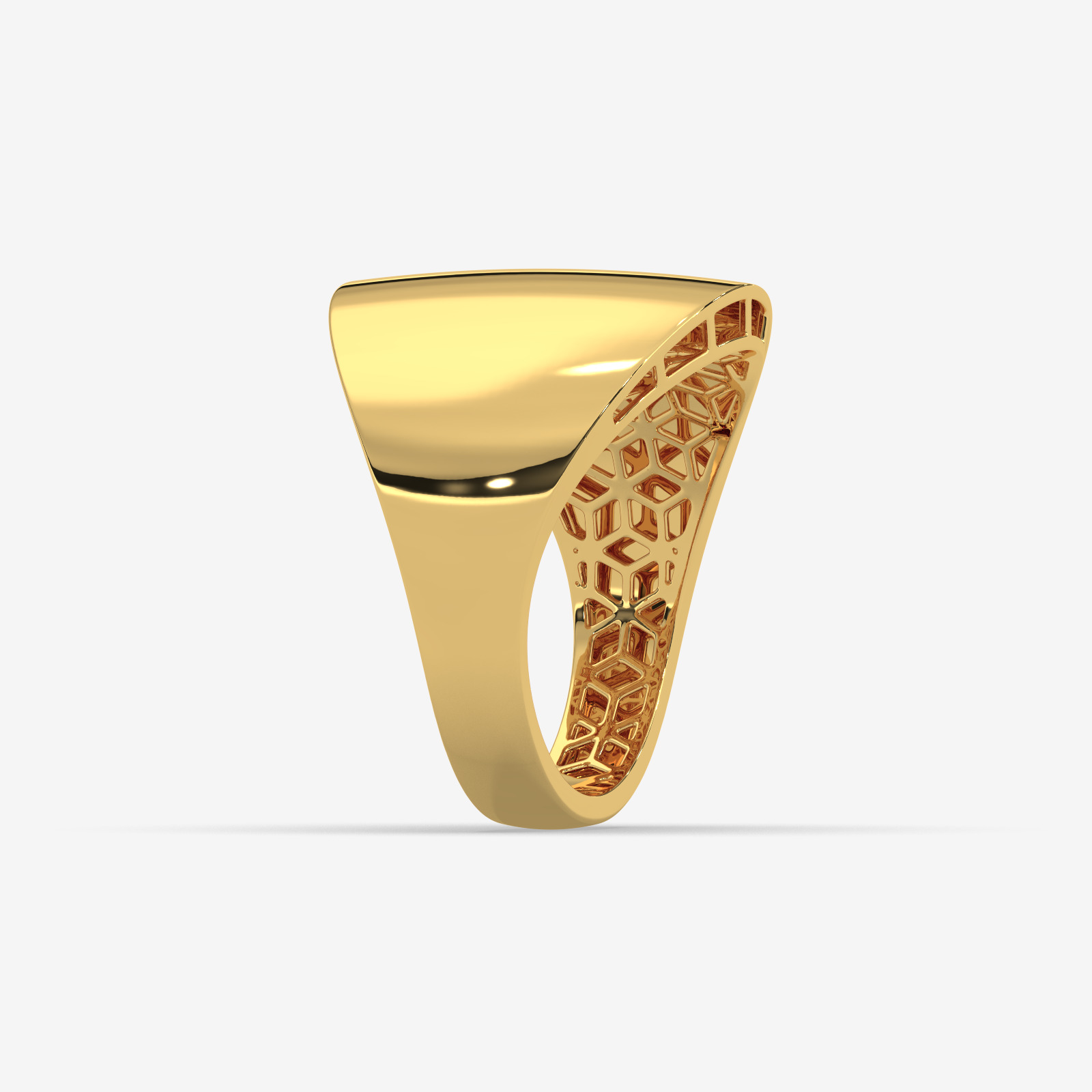 Unisex Solid Gold Chunky Dome Ring | Bold Polished Statement Band