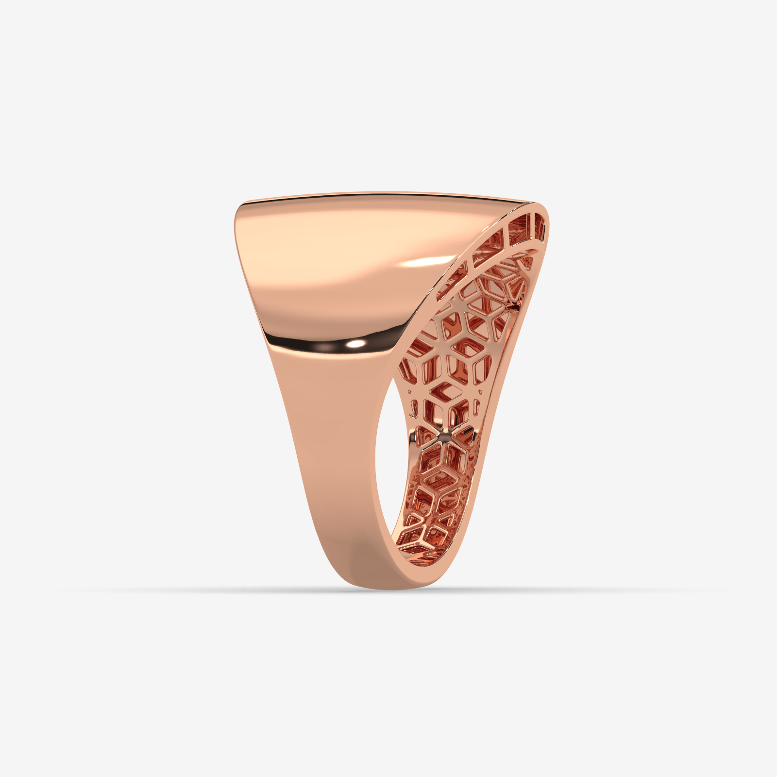 Unisex Solid Gold Chunky Dome Ring | Bold Polished Statement Band