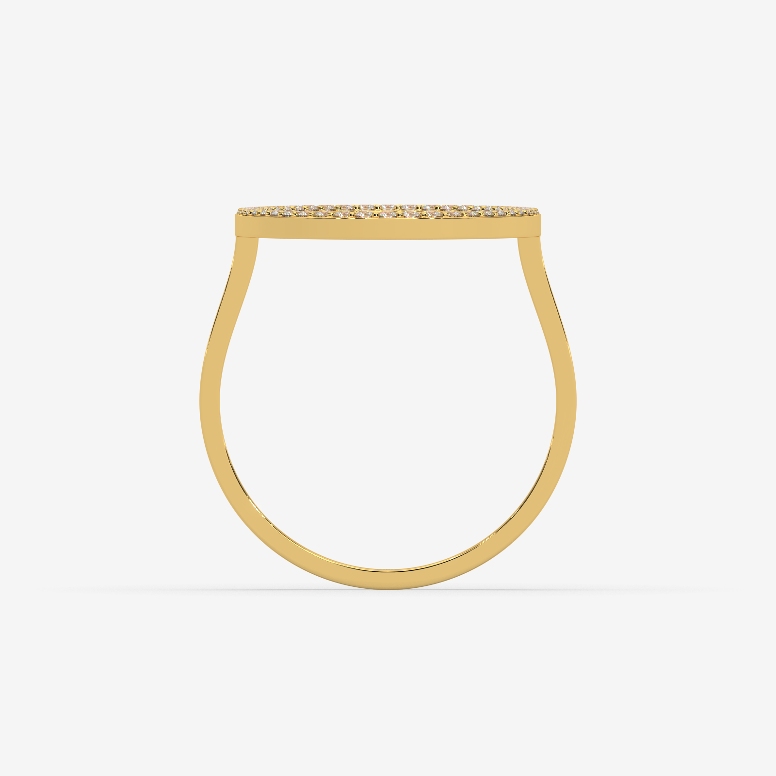 18K Gold Modern Open Oval Diamond Ring | Sculptural Fine Jewelry for Women