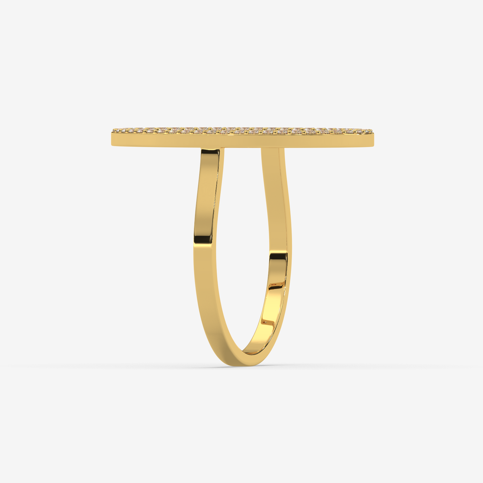 18K Gold Modern Open Oval Diamond Ring | Sculptural Fine Jewelry for Women