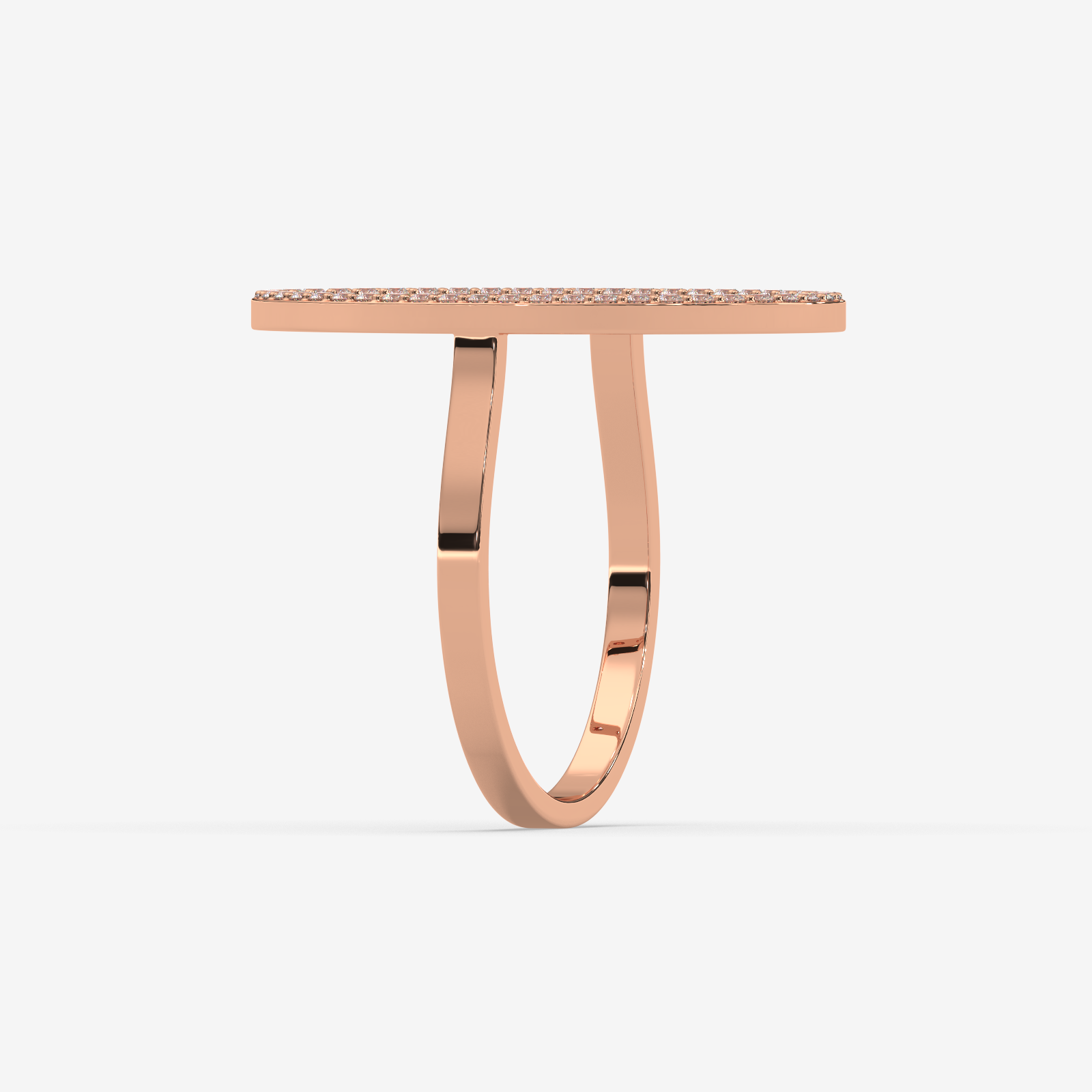 18K Gold Modern Open Oval Diamond Ring | Sculptural Fine Jewelry for Women