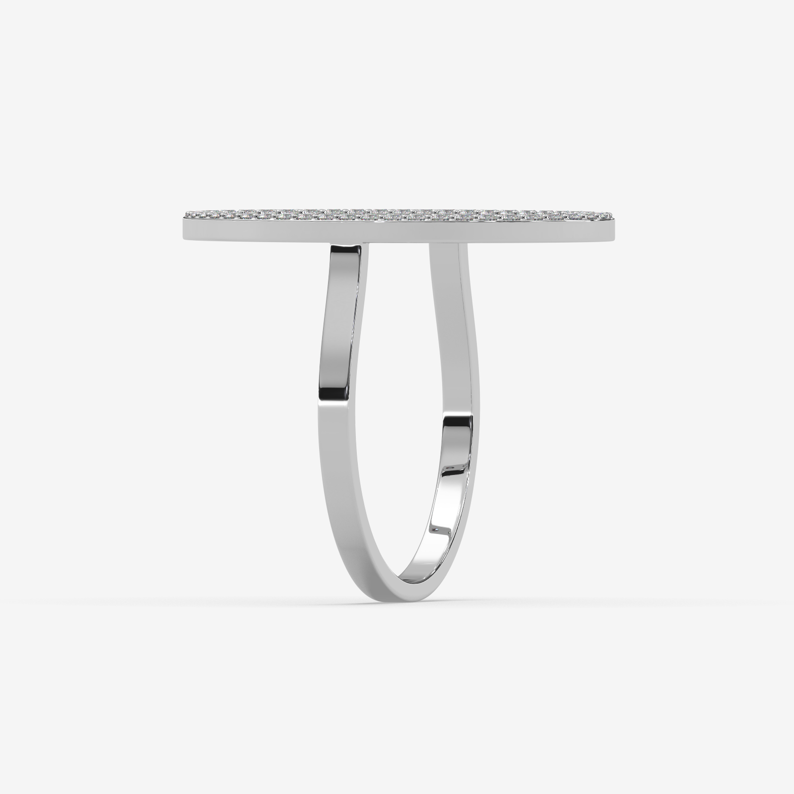 18K Gold Modern Open Oval Diamond Ring | Sculptural Fine Jewelry for Women