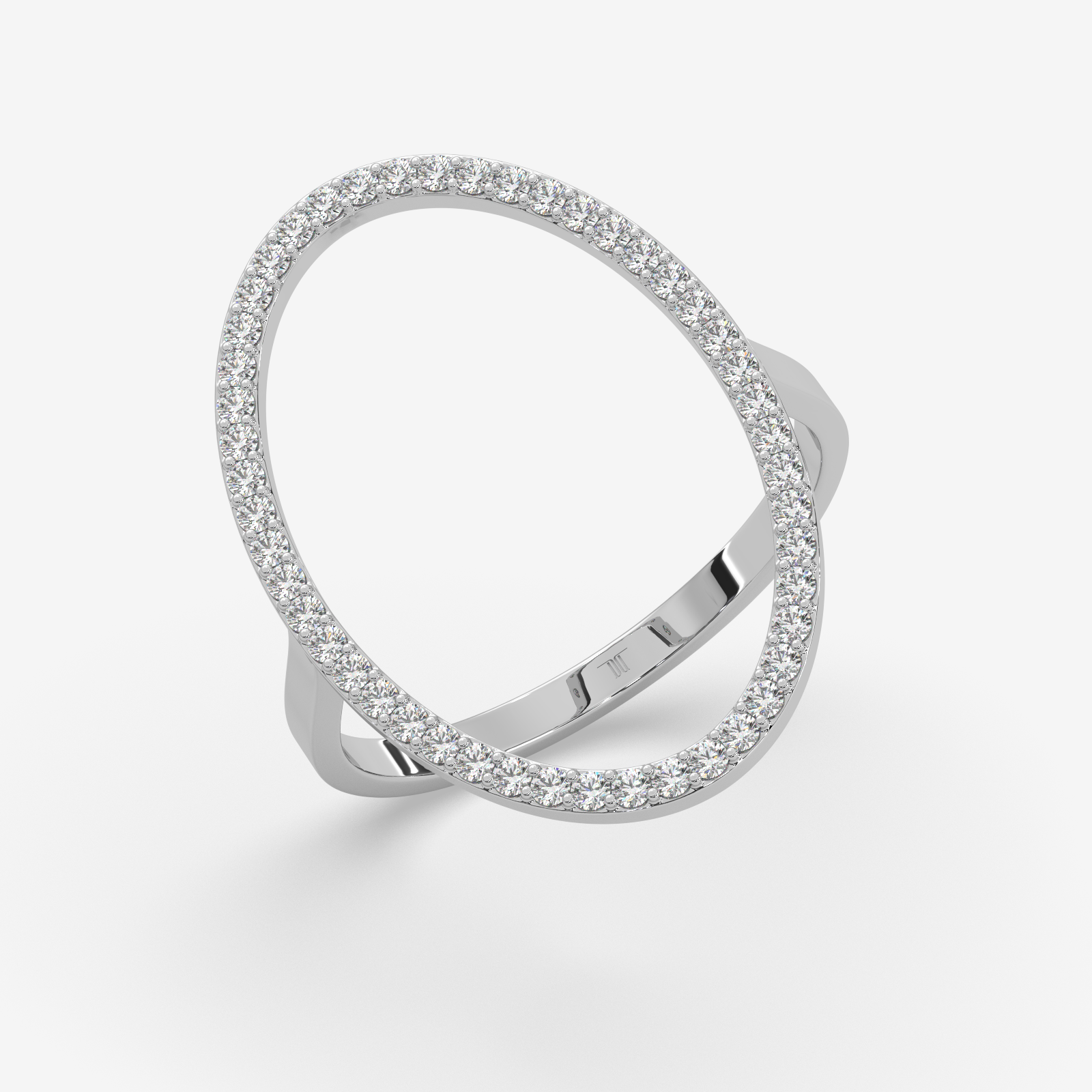 Solid Gold Modern Open Oval Diamond Ring | Sculptural Fine Jewelry for Women