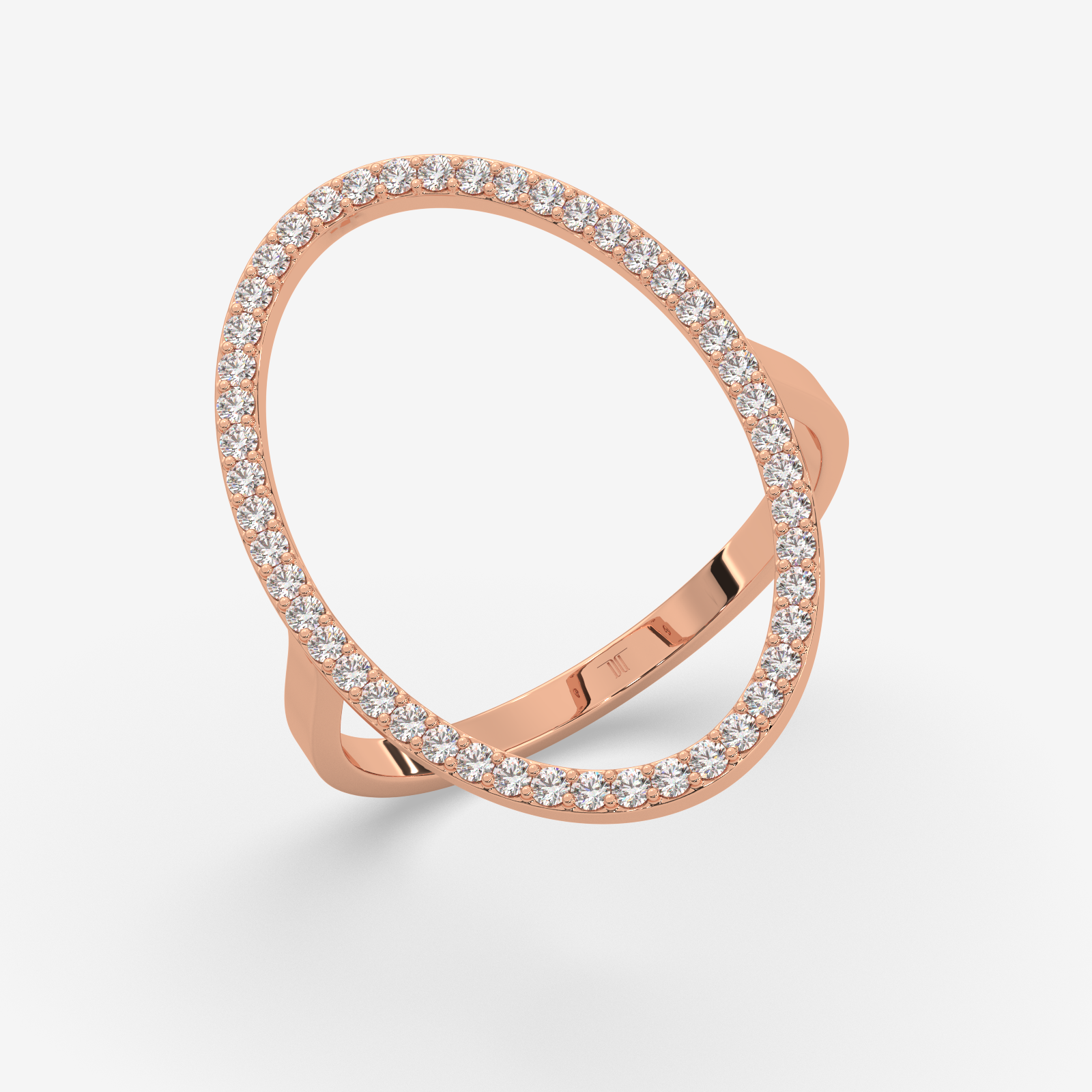 Solid Gold Modern Open Oval Diamond Ring | Sculptural Fine Jewelry for Women