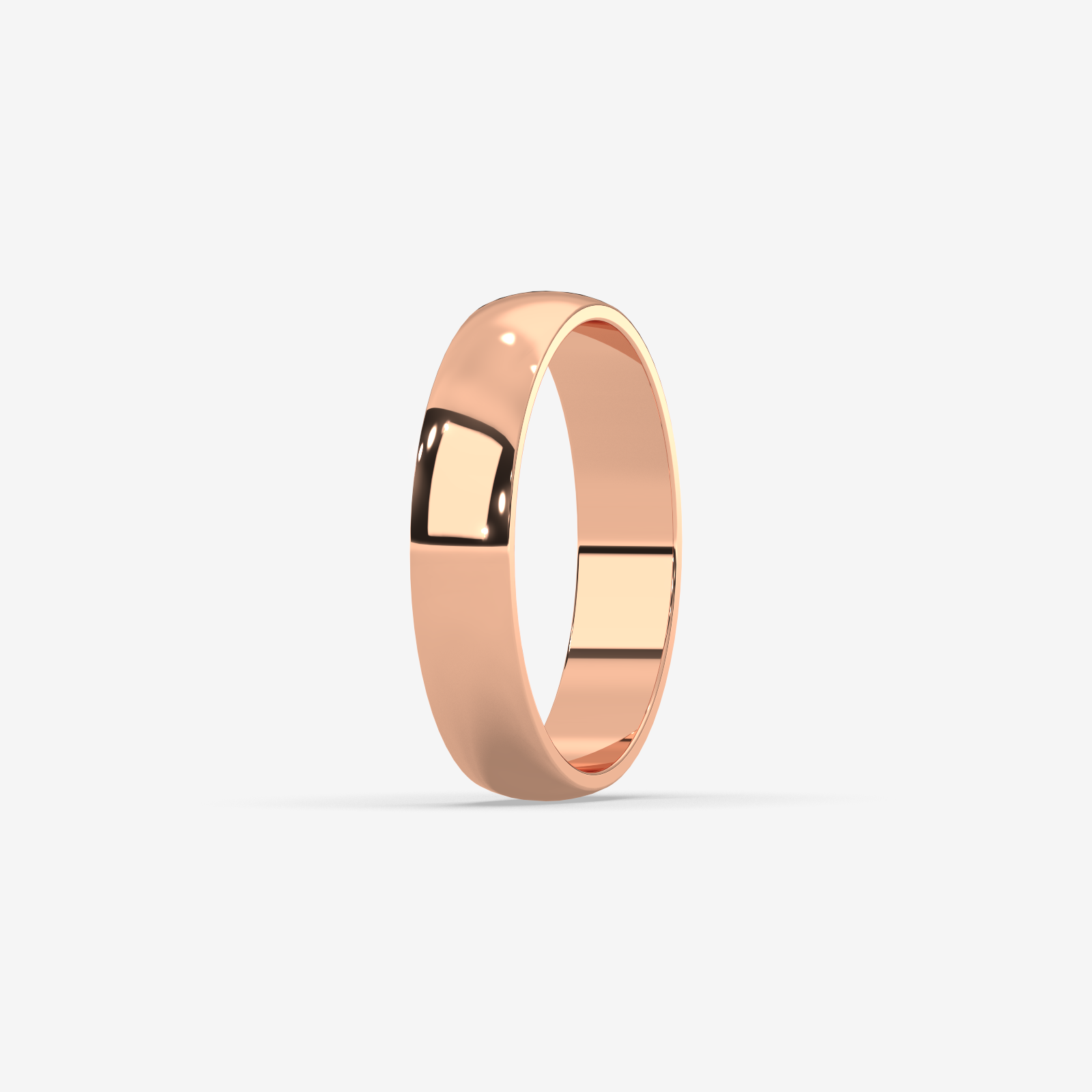 18K Solid Gold Dome Ring | Unisex Comfort-Fit High-Polished Wedding Band